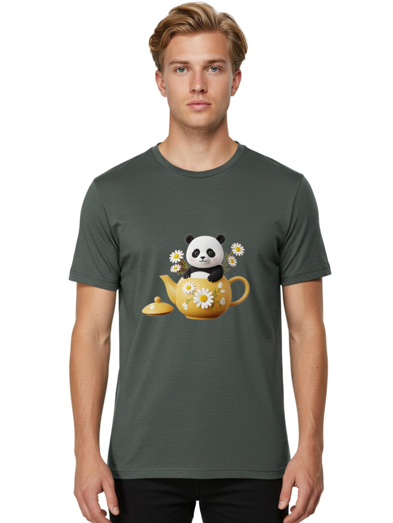 Panda-Teapot Men'S Graphic Tee, 100% Cotton, Comfortable Casual Summer Wear, Machine Washable, Vintage Camera, Old Camera, Antique Camera, Black Camera, Classic Photography, Photography Equipment, Nostalgic Device, Film Camera, Camera Art Bap842 24