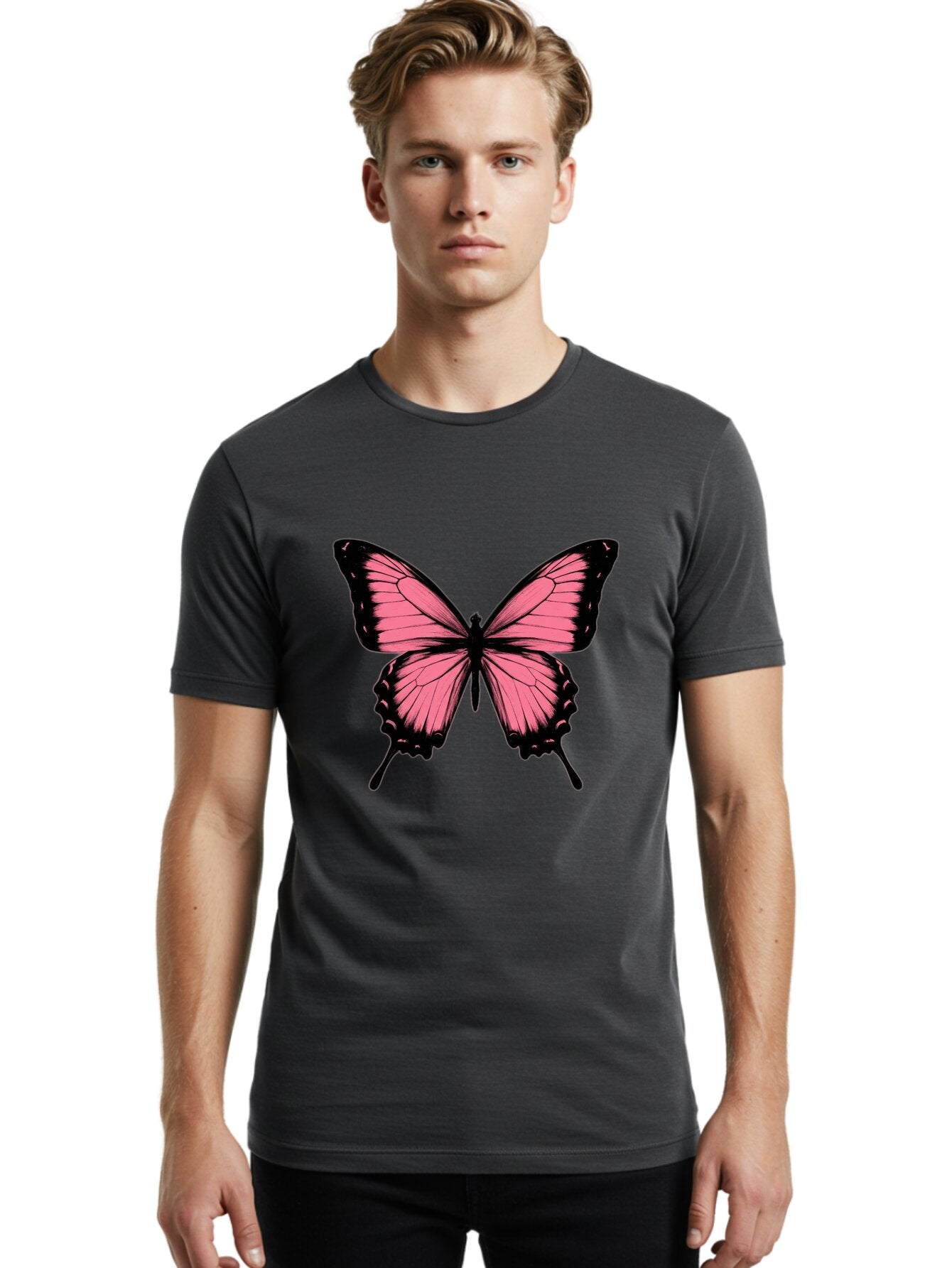 Pink-Butterfly Men'S Graphic Tee, 100% Cotton, Comfortable Casual Summer Wear, Machine Washable, Vintage Camera, Old Camera, Antique Camera, Black Camera, Classic Photography, Photography Equipment, Nostalgic Device, Film Camera, Camera Art Bap859 26