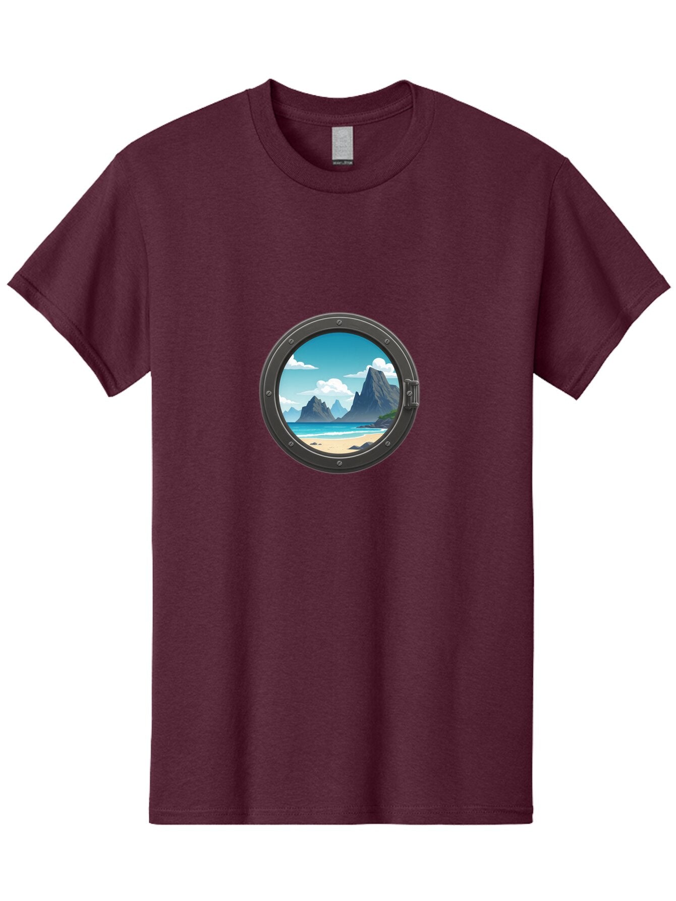 Porthole-View Men'S Graphic Tee, 100% Cotton, Comfortable Casual Summer Wear, Machine Washable, Vintage Camera, Old Camera, Antique Camera, Black Camera, Classic Photography, Photography Equipment, Nostalgic Device, Film Camera, Camera Art Bap877