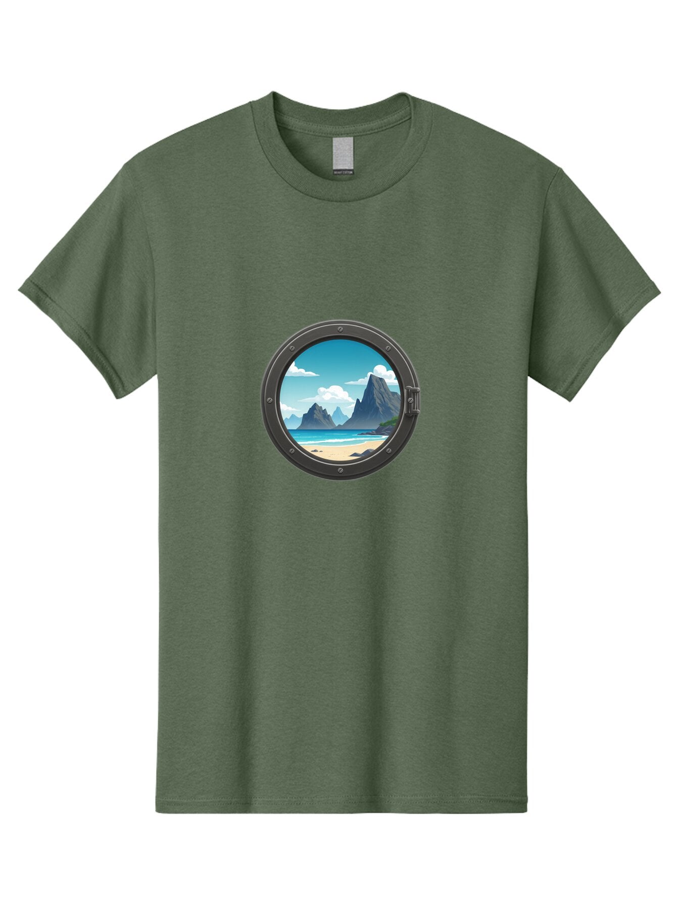 Porthole-View Men'S Graphic Tee, 100% Cotton, Comfortable Casual Summer Wear, Machine Washable, Vintage Camera, Old Camera, Antique Camera, Black Camera, Classic Photography, Photography Equipment, Nostalgic Device, Film Camera, Camera Art Bap877