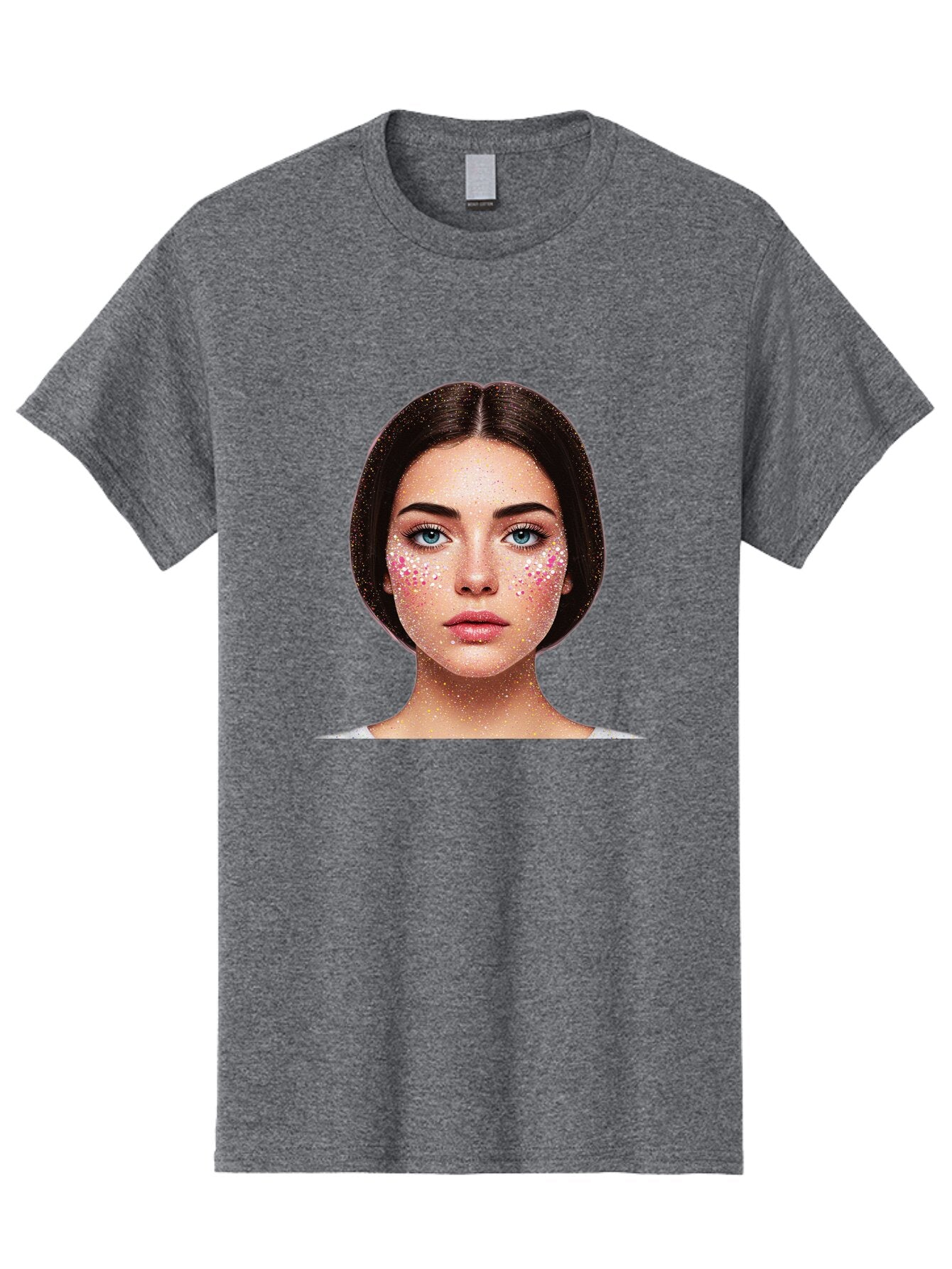 Portrait-With-Confetti Men'S Graphic Tee, 100% Cotton, Comfortable Casual Summer Wear, Machine Washable, Vintage Camera, Old Camera, Antique Camera, Black Camera, Classic Photography, Photography Equipment, Nostalgic Device, Film Camera, Bap878