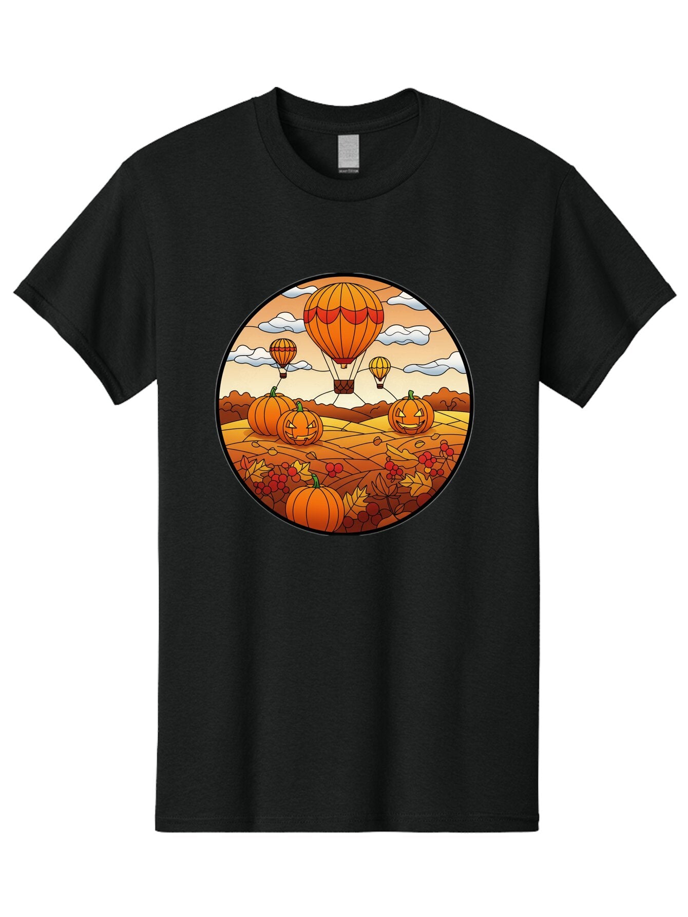 Pumpkins-And-Hot-Air-Balloons Men'S Graphic Tee, 100% Cotton, Comfortable Casual Summer Wear, Machine Washable, Vintage Camera, Old Camera, Antique Camera, Black Camera, Classic Photography, Photography Equipment, Nostalgic Device, Bap880