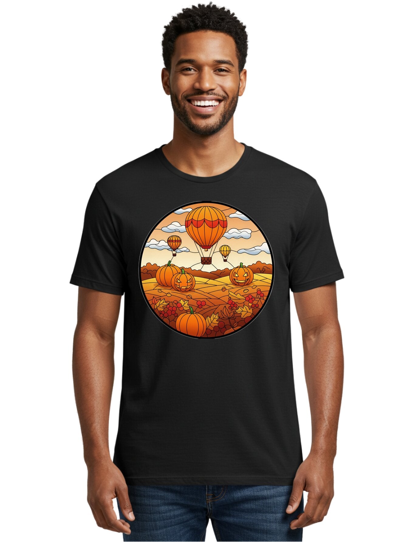 Pumpkins-And-Hot-Air-Balloons Men'S Graphic Tee, 100% Cotton, Comfortable Casual Summer Wear, Machine Washable, Vintage Camera, Old Camera, Antique Camera, Black Camera, Classic Photography, Photography Equipment, Nostalgic Device, Bap880 21