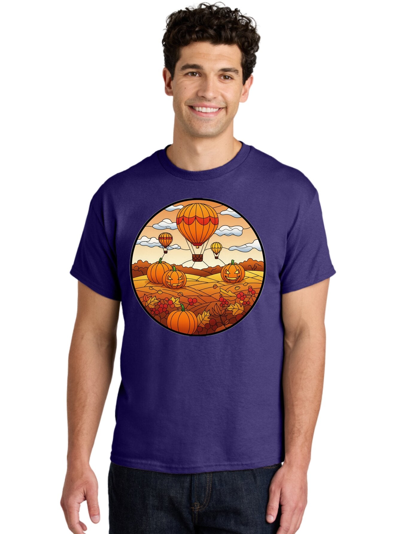 Pumpkins-And-Hot-Air-Balloons Men'S Graphic Tee, 100% Cotton, Comfortable Casual Summer Wear, Machine Washable, Vintage Camera, Old Camera, Antique Camera, Black Camera, Classic Photography, Photography Equipment, Nostalgic Device, Bap880 18