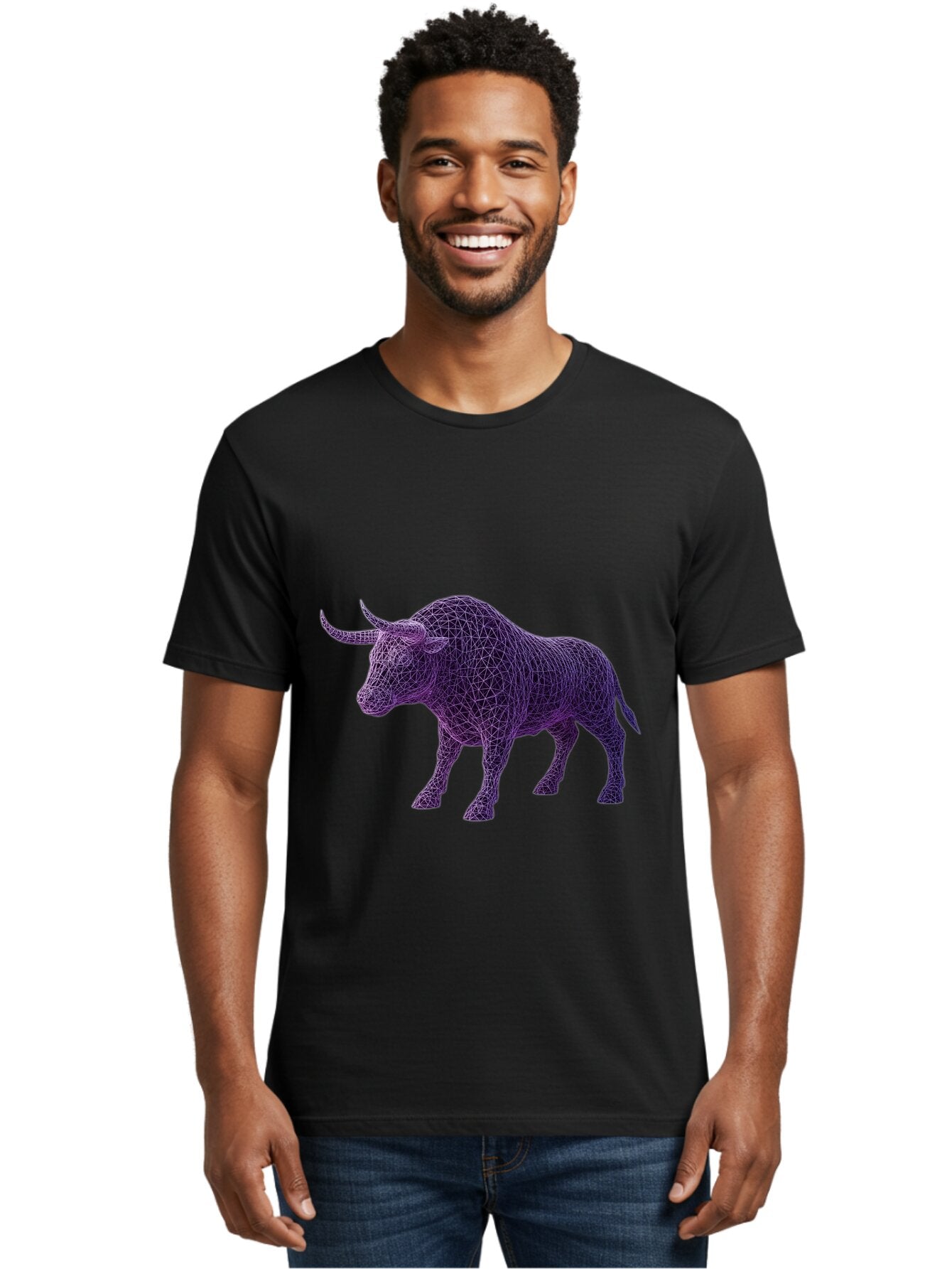 Purple-Bull-Wireframe Men'S Graphic Tee, 100% Cotton, Comfortable Casual Summer Wear, Machine Washable, Vintage Camera, Old Camera, Antique Camera, Black Camera, Classic Photography, Photography Equipment, Nostalgic Device, Film Camera, Bap883 19