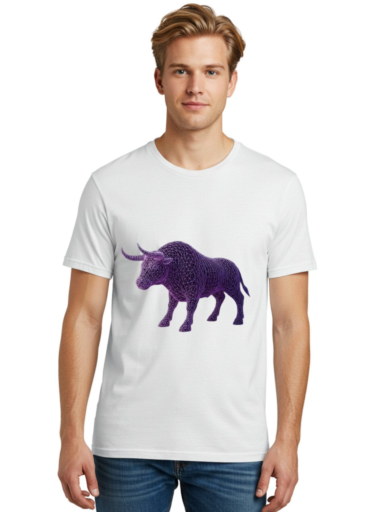 Purple-Bull-Wireframe Men'S Graphic Tee, 100% Cotton, Comfortable Casual Summer Wear, Machine Washable, Vintage Camera, Old Camera, Antique Camera, Black Camera, Classic Photography, Photography Equipment, Nostalgic Device, Film Camera, Bap883 21