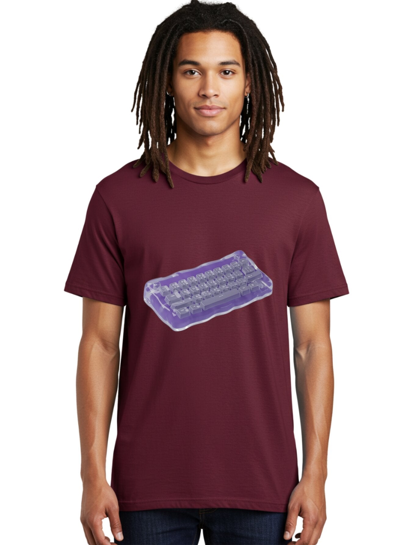 Purple-Keyboard-In-Jelly Men'S Graphic Tee, 100% Cotton, Comfortable Casual Summer Wear, Machine Washable, Vintage Camera, Old Camera, Antique Camera, Black Camera, Classic Photography, Photography Equipment, Nostalgic Device, Film Camera, Bap884 28