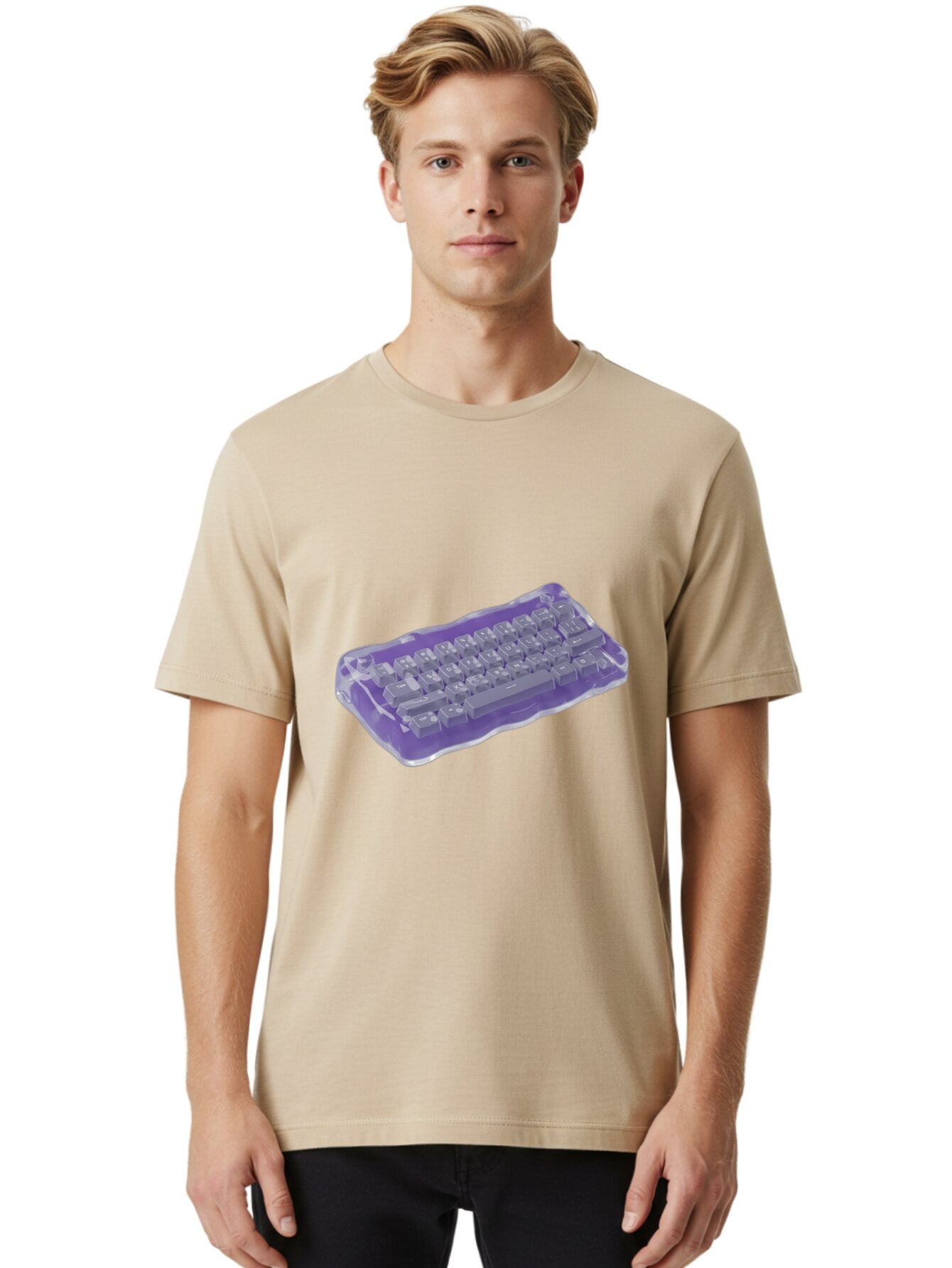 Purple-Keyboard-In-Jelly Men'S Graphic Tee, 100% Cotton, Comfortable Casual Summer Wear, Machine Washable, Vintage Camera, Old Camera, Antique Camera, Black Camera, Classic Photography, Photography Equipment, Nostalgic Device, Film Camera, Bap884 21