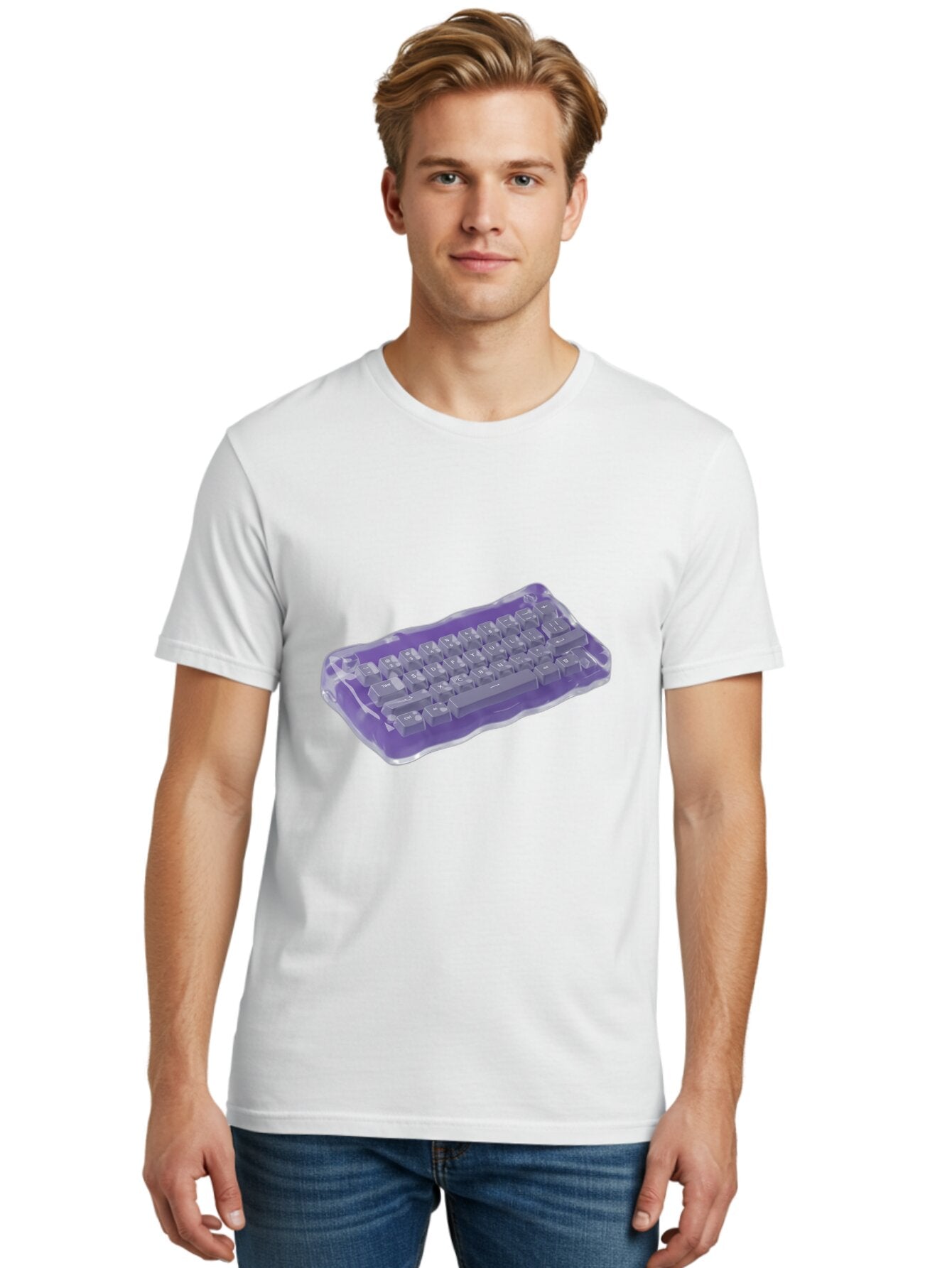 Purple-Keyboard-In-Jelly Men'S Graphic Tee, 100% Cotton, Comfortable Casual Summer Wear, Machine Washable, Vintage Camera, Old Camera, Antique Camera, Black Camera, Classic Photography, Photography Equipment, Nostalgic Device, Film Camera, Bap884 17