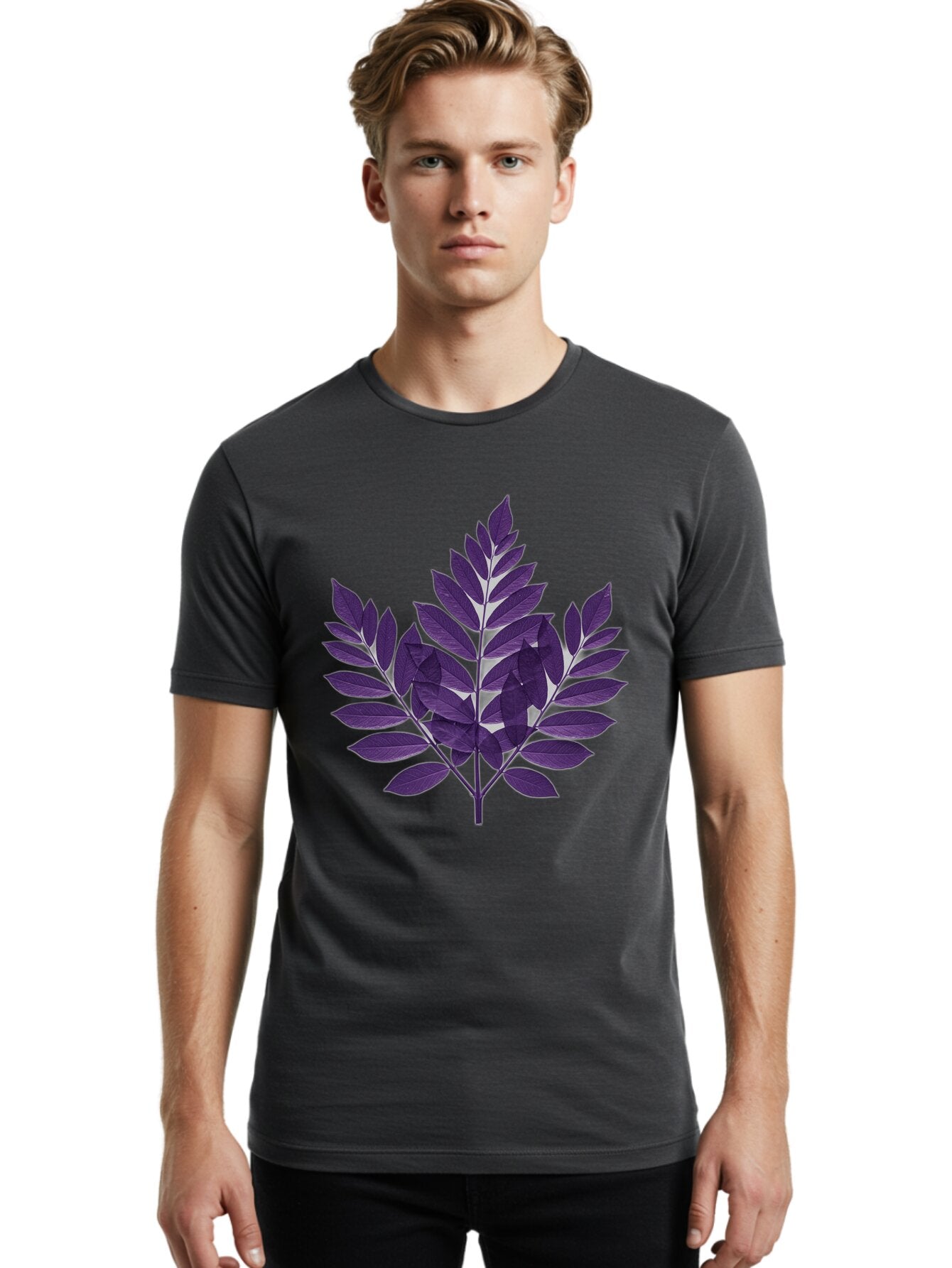 Purple-Leafy-Branch Men'S Graphic Tee, 100% Cotton, Comfortable Casual Summer Wear, Machine Washable, Vintage Camera, Old Camera, Antique Camera, Black Camera, Classic Photography, Photography Equipment, Nostalgic Device, Film Camera, Bap885 30