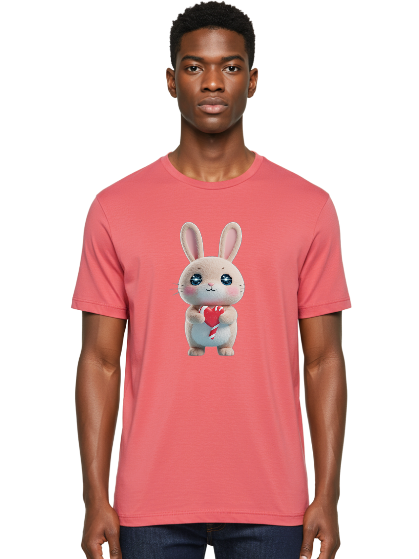 Rabbit-Holding-Heart Men'S Graphic Tee, 100% Cotton, Comfortable Casual Summer Wear, Machine Washable, Vintage Camera, Old Camera, Antique Camera, Black Camera, Classic Photography, Photography Equipment, Nostalgic Device, Film Camera, Bap891 18
