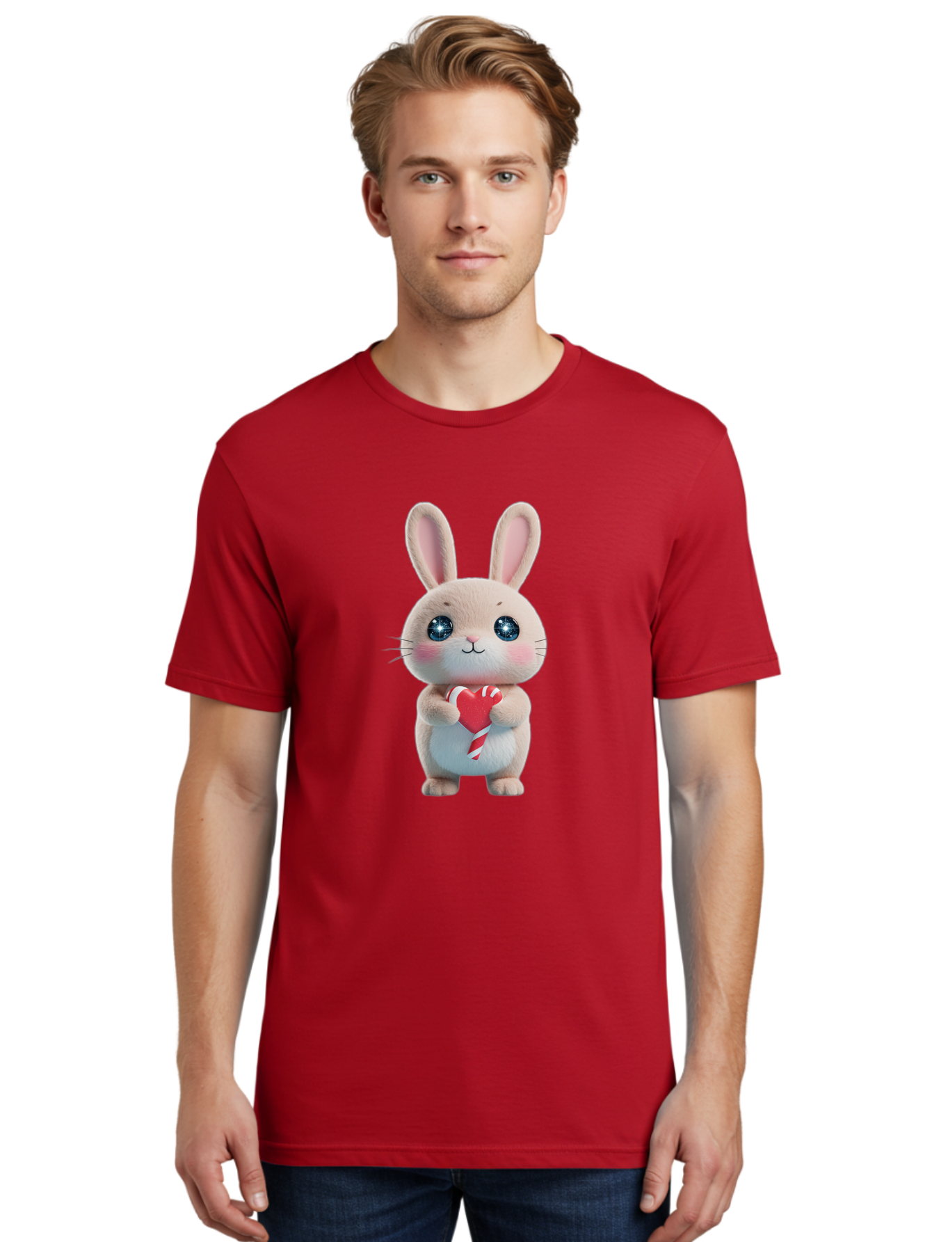 Rabbit-Holding-Heart Men'S Graphic Tee, 100% Cotton, Comfortable Casual Summer Wear, Machine Washable, Vintage Camera, Old Camera, Antique Camera, Black Camera, Classic Photography, Photography Equipment, Nostalgic Device, Film Camera, Bap891 17