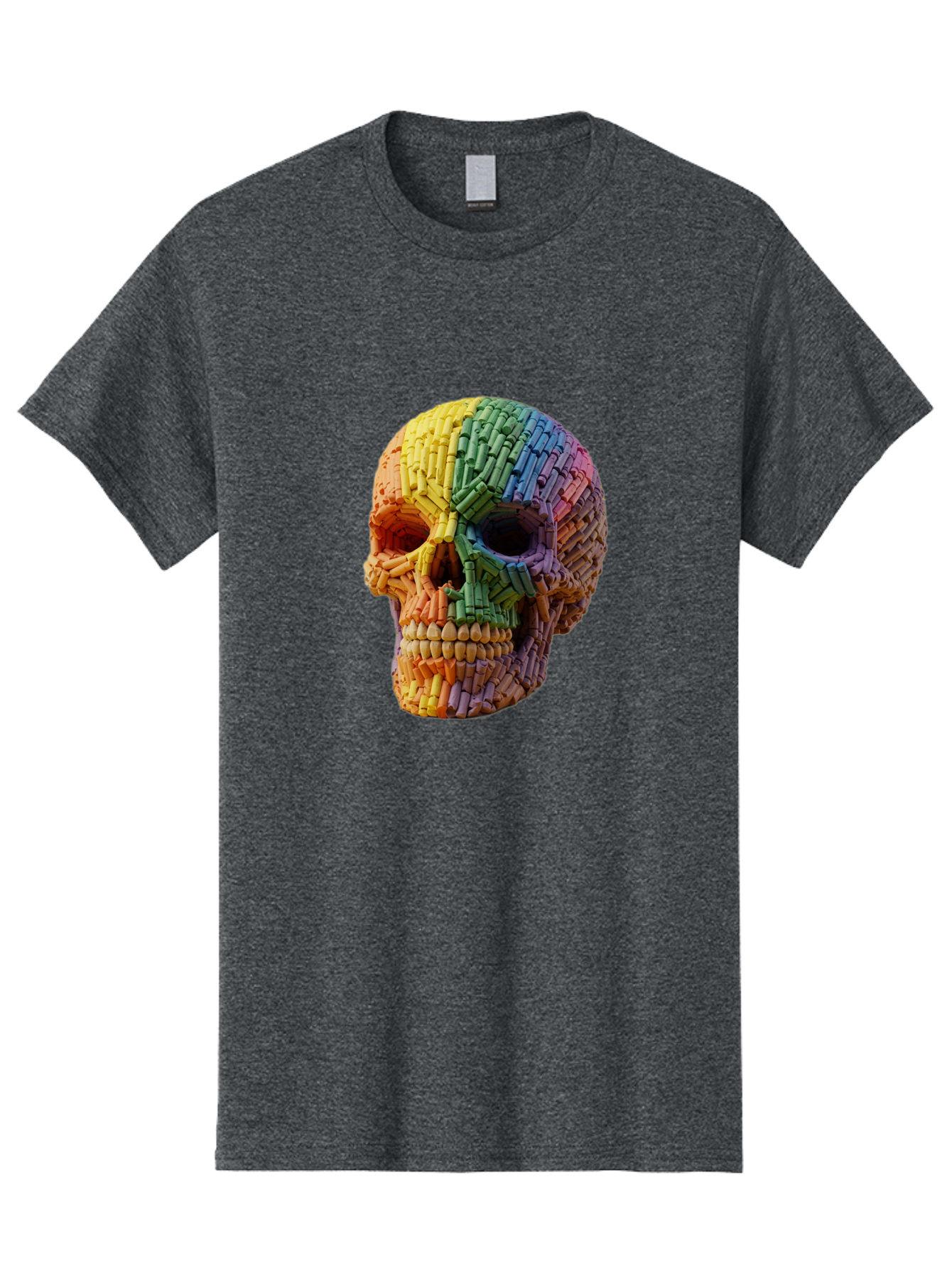 Rainbow-Crayon-Skull Men'S Graphic Tee, 100% Cotton, Comfortable Casual Summer Wear, Machine Washable, Vintage Camera, Old Camera, Antique Camera, Black Camera, Classic Photography, Photography Equipment, Nostalgic Device, Film Camera, Bap899