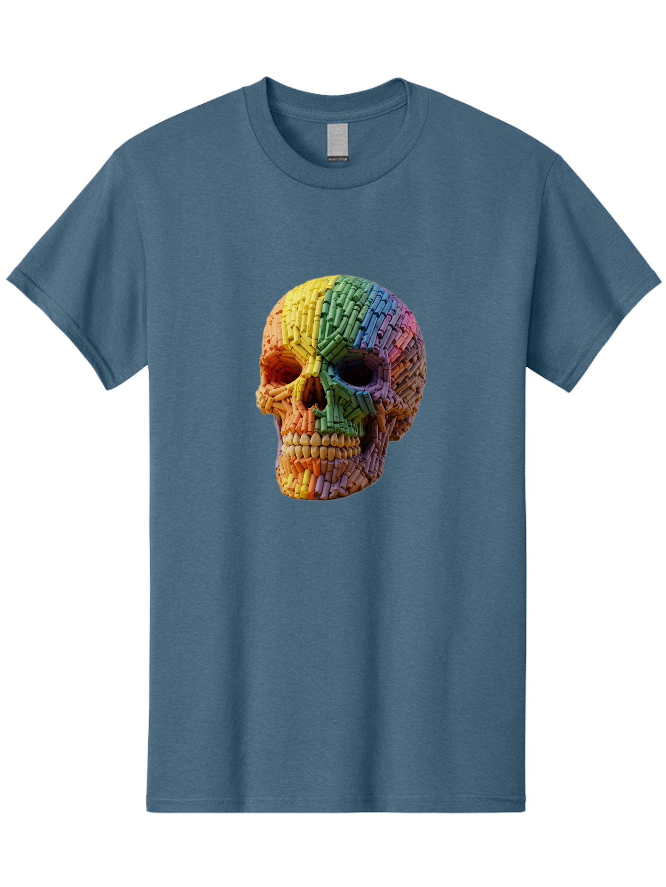 Rainbow-Crayon-Skull Men'S Graphic Tee, 100% Cotton, Comfortable Casual Summer Wear, Machine Washable, Vintage Camera, Old Camera, Antique Camera, Black Camera, Classic Photography, Photography Equipment, Nostalgic Device, Film Camera, Bap899 7