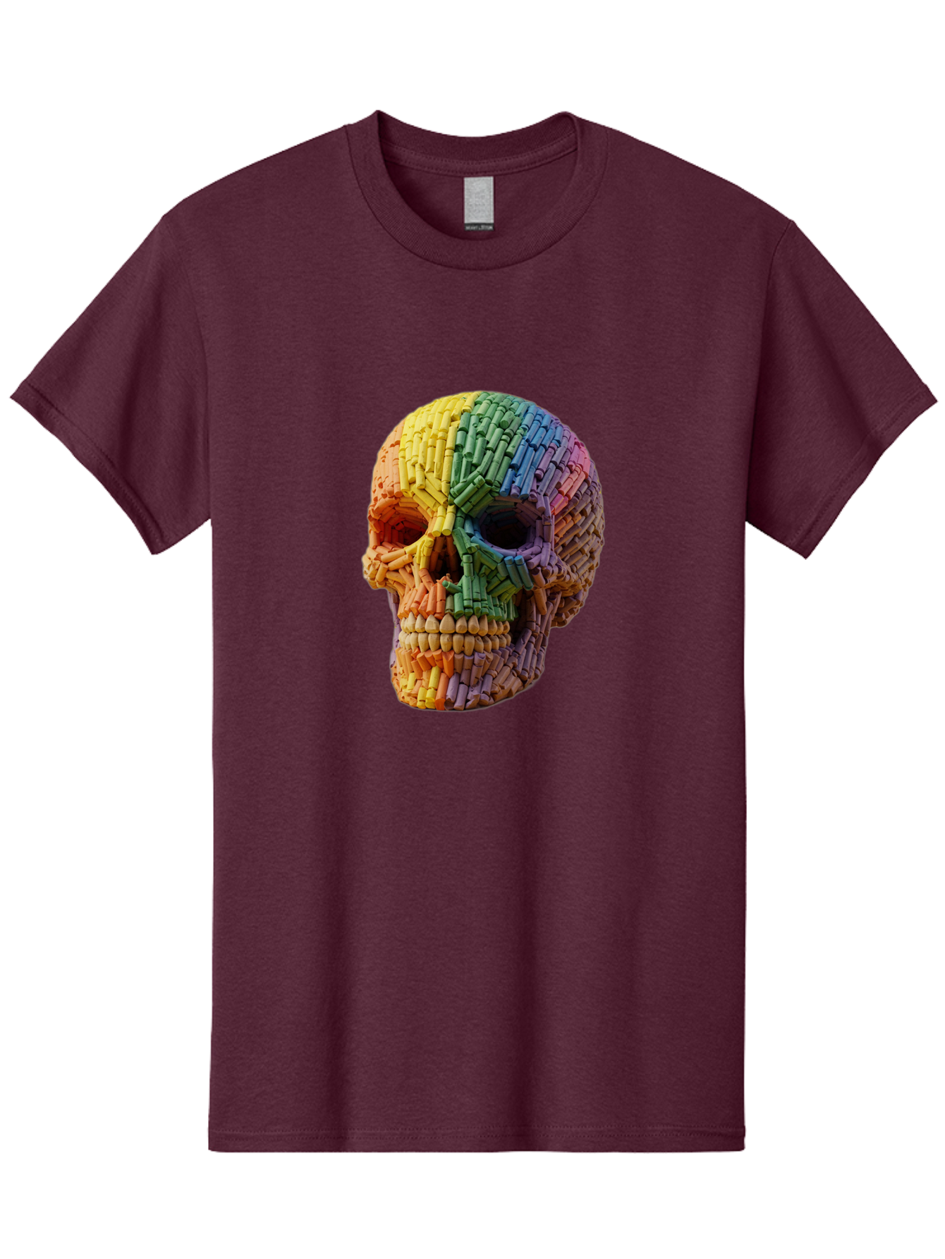 Rainbow-Crayon-Skull Men'S Graphic Tee, 100% Cotton, Comfortable Casual Summer Wear, Machine Washable, Vintage Camera, Old Camera, Antique Camera, Black Camera, Classic Photography, Photography Equipment, Nostalgic Device, Film Camera, Bap899 8