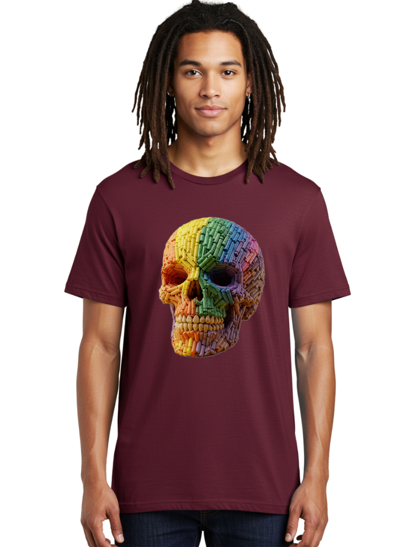 Rainbow-Crayon-Skull Men'S Graphic Tee, 100% Cotton, Comfortable Casual Summer Wear, Machine Washable, Vintage Camera, Old Camera, Antique Camera, Black Camera, Classic Photography, Photography Equipment, Nostalgic Device, Film Camera, Bap899 23