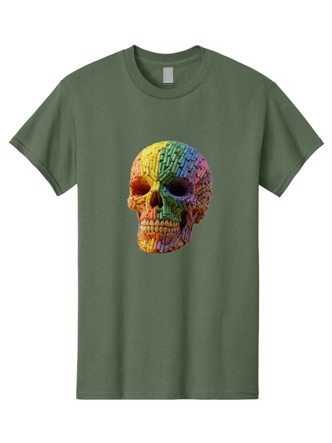 Rainbow-Crayon-Skull Men'S Graphic Tee, 100% Cotton, Comfortable Casual Summer Wear, Machine Washable, Vintage Camera, Old Camera, Antique Camera, Black Camera, Classic Photography, Photography Equipment, Nostalgic Device, Film Camera, Bap899 3