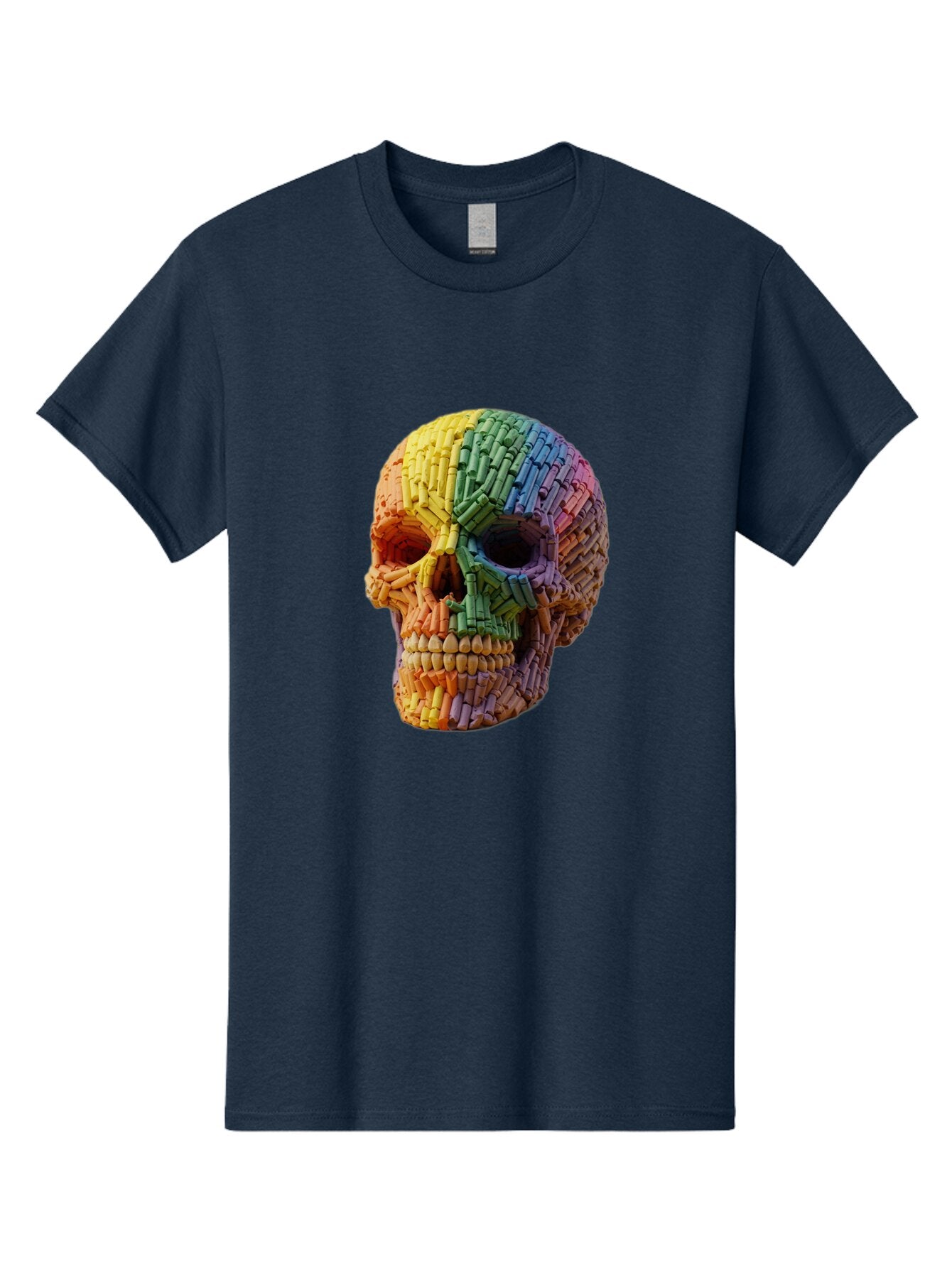 Rainbow-Crayon-Skull Men'S Graphic Tee, 100% Cotton, Comfortable Casual Summer Wear, Machine Washable, Vintage Camera, Old Camera, Antique Camera, Black Camera, Classic Photography, Photography Equipment, Nostalgic Device, Film Camera, Bap899 5