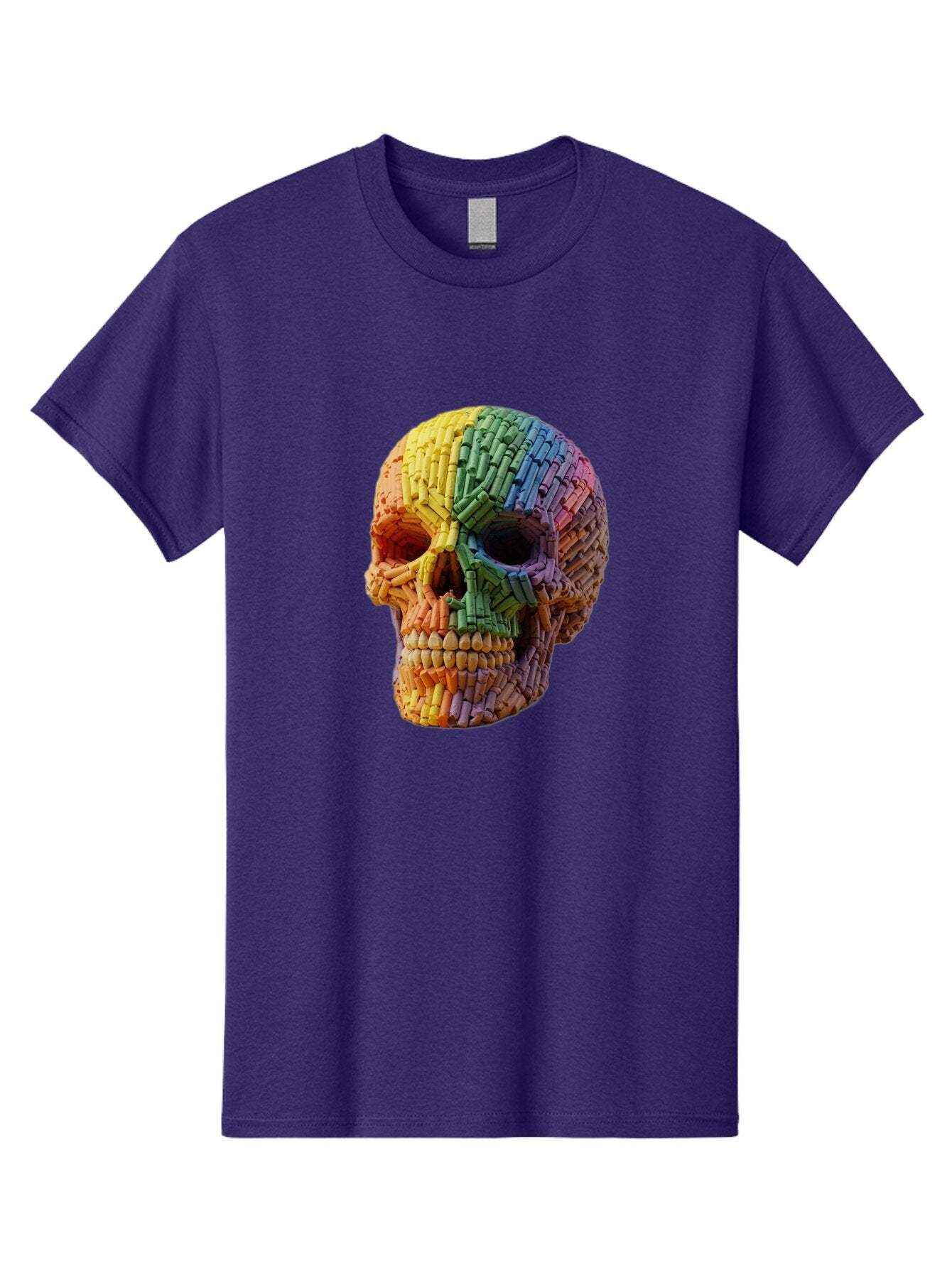 Rainbow-Crayon-Skull Men'S Graphic Tee, 100% Cotton, Comfortable Casual Summer Wear, Machine Washable, Vintage Camera, Old Camera, Antique Camera, Black Camera, Classic Photography, Photography Equipment, Nostalgic Device, Film Camera, Bap899 6