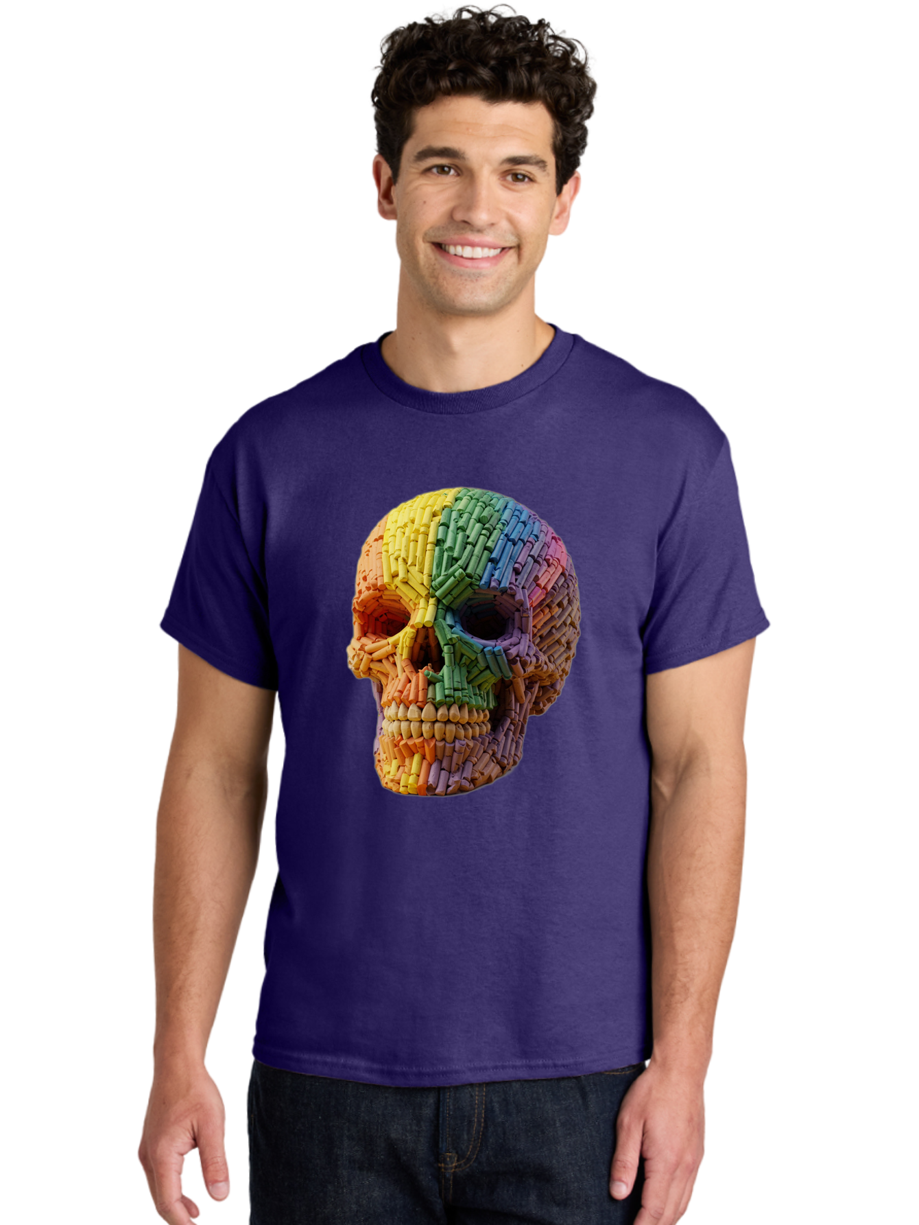 Rainbow-Crayon-Skull Men'S Graphic Tee, 100% Cotton, Comfortable Casual Summer Wear, Machine Washable, Vintage Camera, Old Camera, Antique Camera, Black Camera, Classic Photography, Photography Equipment, Nostalgic Device, Film Camera, Bap899 27