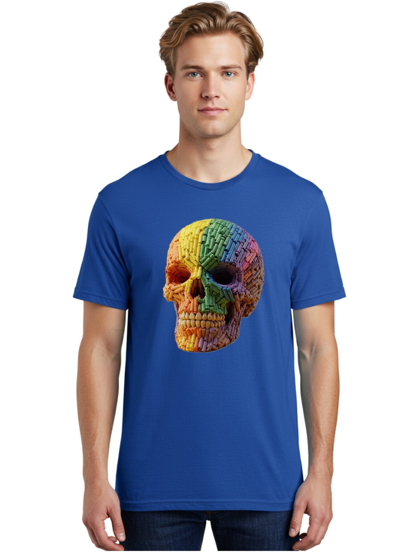 Rainbow-Crayon-Skull Men'S Graphic Tee, 100% Cotton, Comfortable Casual Summer Wear, Machine Washable, Vintage Camera, Old Camera, Antique Camera, Black Camera, Classic Photography, Photography Equipment, Nostalgic Device, Film Camera, Bap899 30