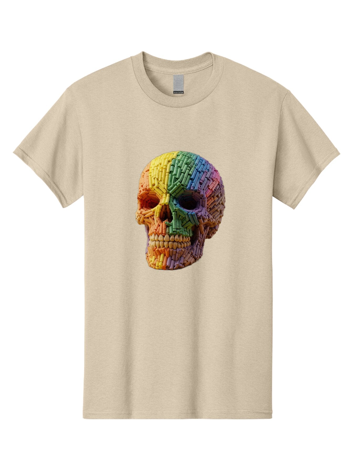 Rainbow-Crayon-Skull Men'S Graphic Tee, 100% Cotton, Comfortable Casual Summer Wear, Machine Washable, Vintage Camera, Old Camera, Antique Camera, Black Camera, Classic Photography, Photography Equipment, Nostalgic Device, Film Camera, Bap899 7