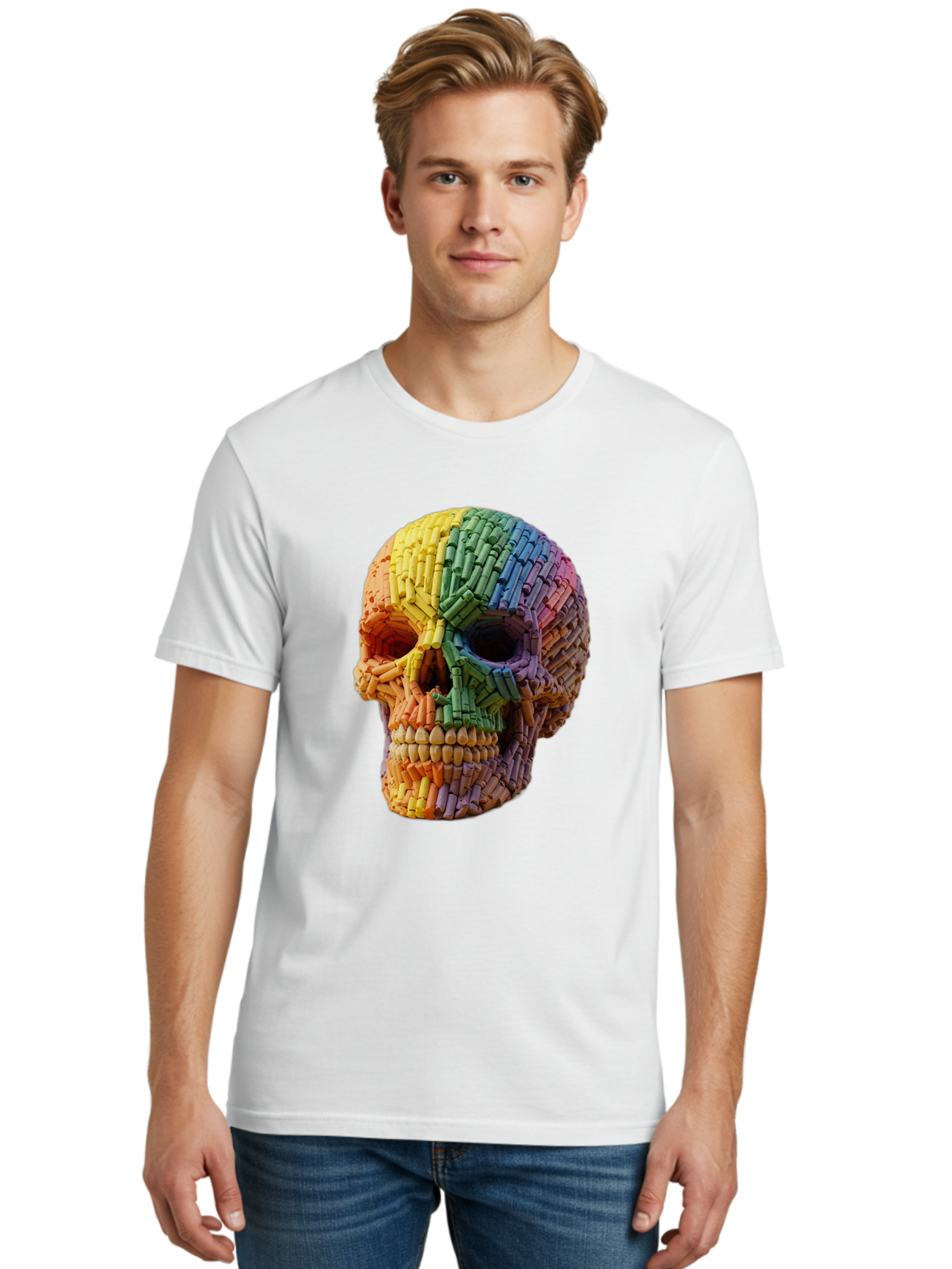 Rainbow-Crayon-Skull Men'S Graphic Tee, 100% Cotton, Comfortable Casual Summer Wear, Machine Washable, Vintage Camera, Old Camera, Antique Camera, Black Camera, Classic Photography, Photography Equipment, Nostalgic Device, Film Camera, Bap899 28