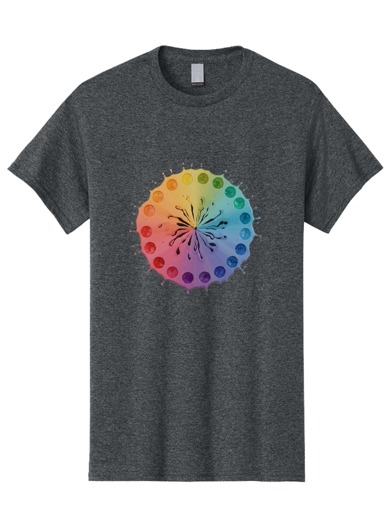 Rainbow-Ink-Splatter Men'S Graphic Tee, 100% Cotton, Comfortable Casual Summer Wear, Machine Washable, Vintage Camera, Old Camera, Antique Camera, Black Camera, Classic Photography, Photography Equipment, Nostalgic Device, Film Camera, Bap900 6