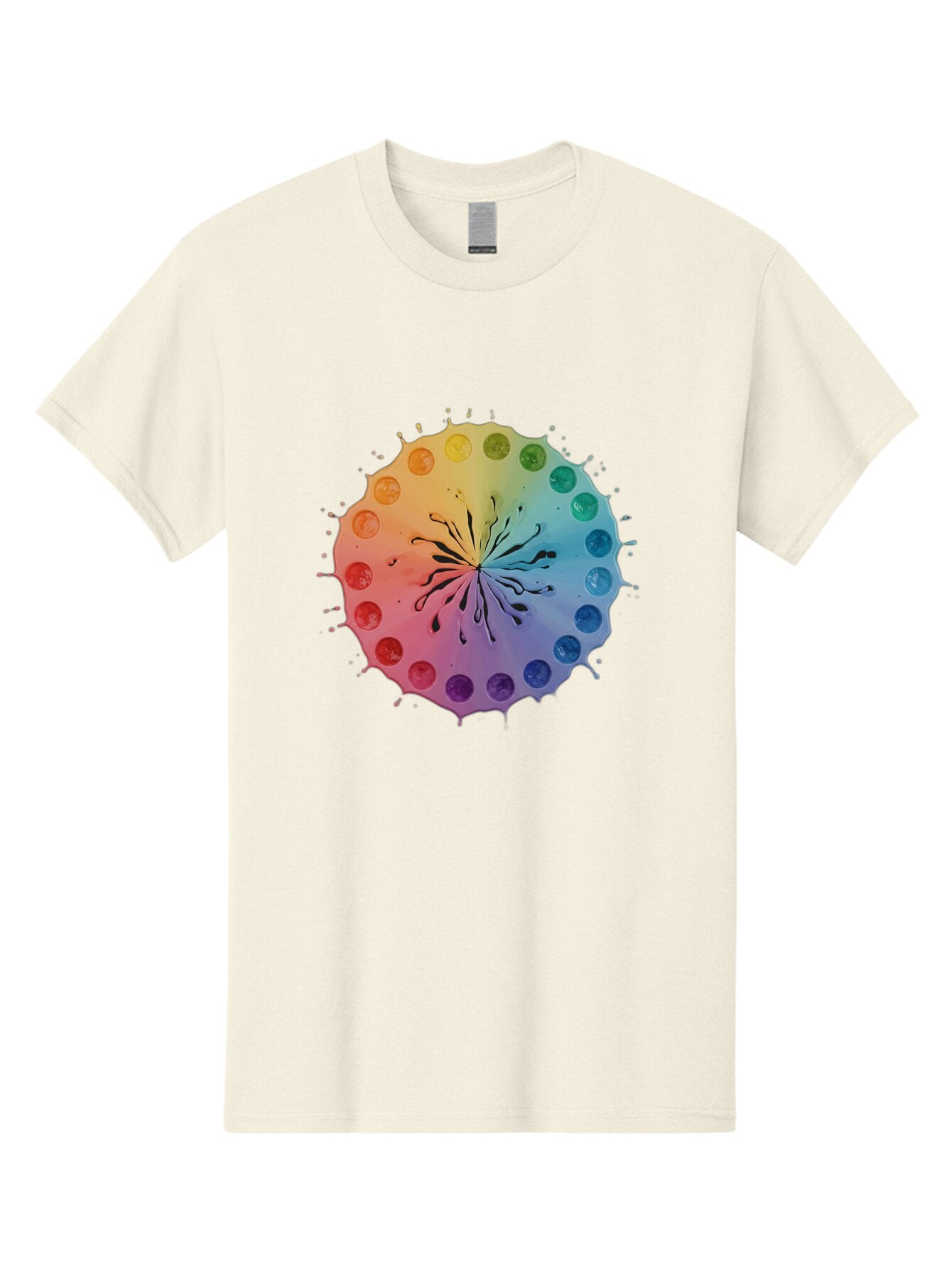 Rainbow-Ink-Splatter Men'S Graphic Tee, 100% Cotton, Comfortable Casual Summer Wear, Machine Washable, Vintage Camera, Old Camera, Antique Camera, Black Camera, Classic Photography, Photography Equipment, Nostalgic Device, Film Camera, Bap900 9