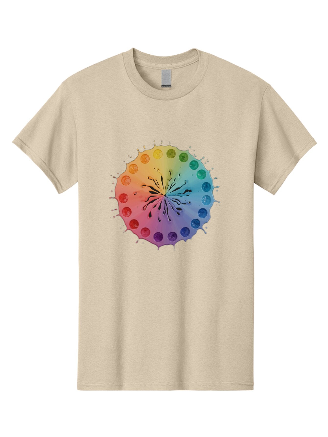 Rainbow-Ink-Splatter Men'S Graphic Tee, 100% Cotton, Comfortable Casual Summer Wear, Machine Washable, Vintage Camera, Old Camera, Antique Camera, Black Camera, Classic Photography, Photography Equipment, Nostalgic Device, Film Camera, Bap900 3