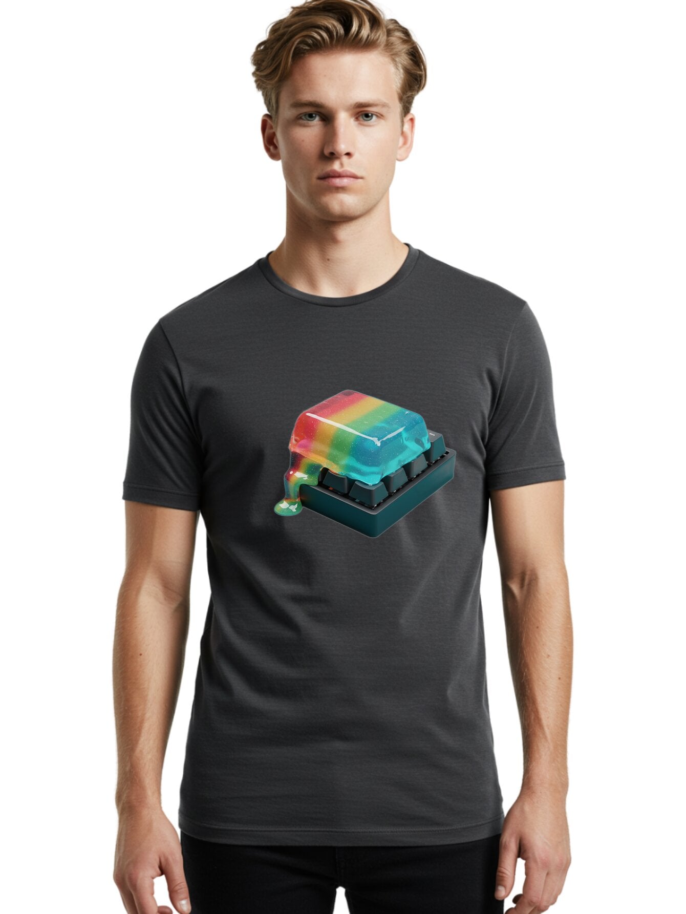 Rainbow-Keycap Men'S Graphic Tee, 100% Cotton, Comfortable Casual Summer Wear, Machine Washable, Vintage Camera, Old Camera, Antique Camera, Black Camera, Classic Photography, Photography Equipment, Nostalgic Device, Film Camera, Camera Art Bap901 21