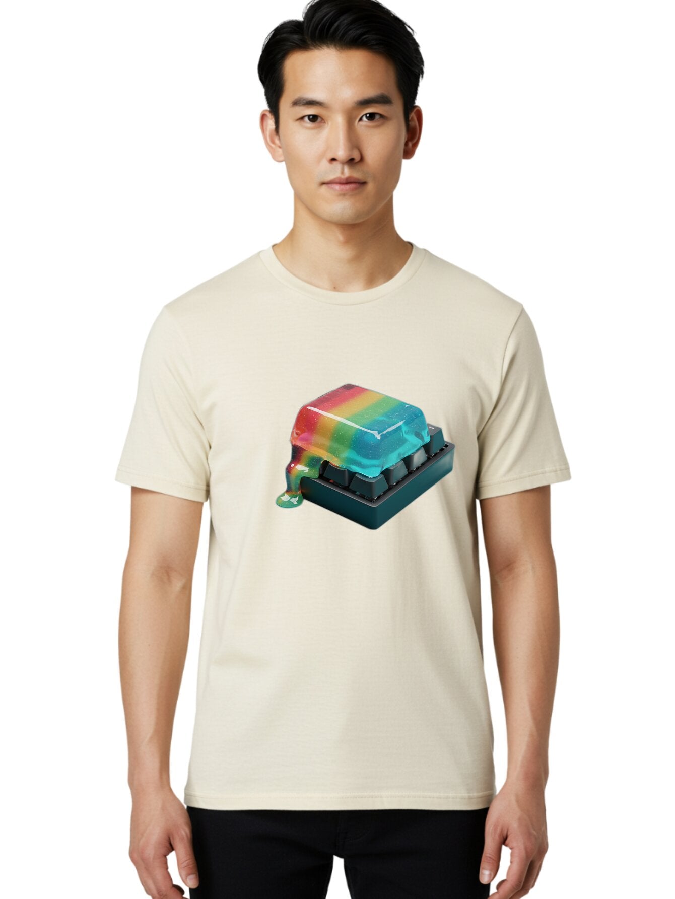 Rainbow-Keycap Men'S Graphic Tee, 100% Cotton, Comfortable Casual Summer Wear, Machine Washable, Vintage Camera, Old Camera, Antique Camera, Black Camera, Classic Photography, Photography Equipment, Nostalgic Device, Film Camera, Camera Art Bap901 19