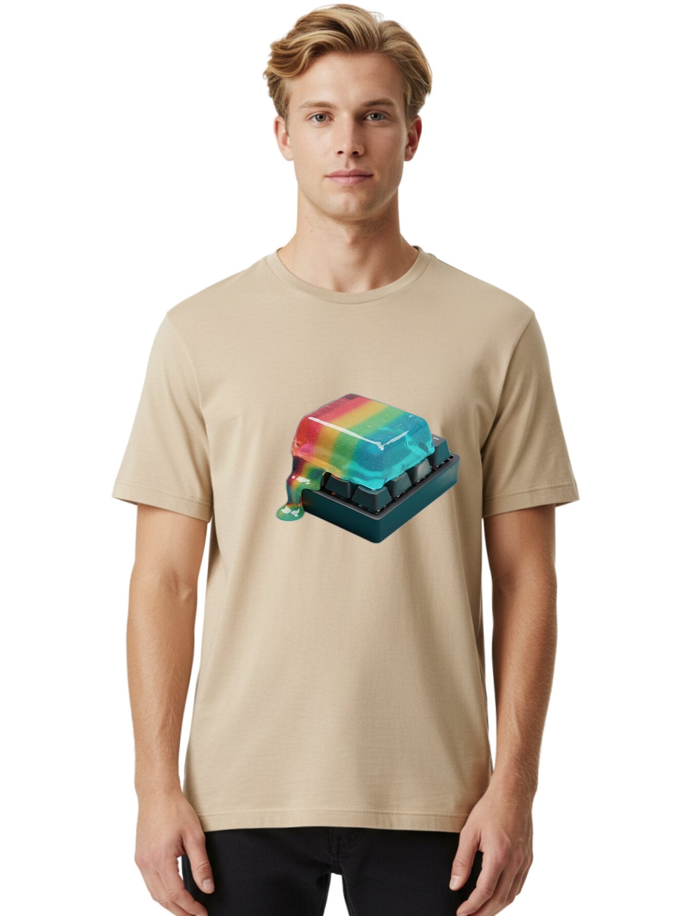Rainbow-Keycap Men'S Graphic Tee, 100% Cotton, Comfortable Casual Summer Wear, Machine Washable, Vintage Camera, Old Camera, Antique Camera, Black Camera, Classic Photography, Photography Equipment, Nostalgic Device, Film Camera, Camera Art Bap901 25