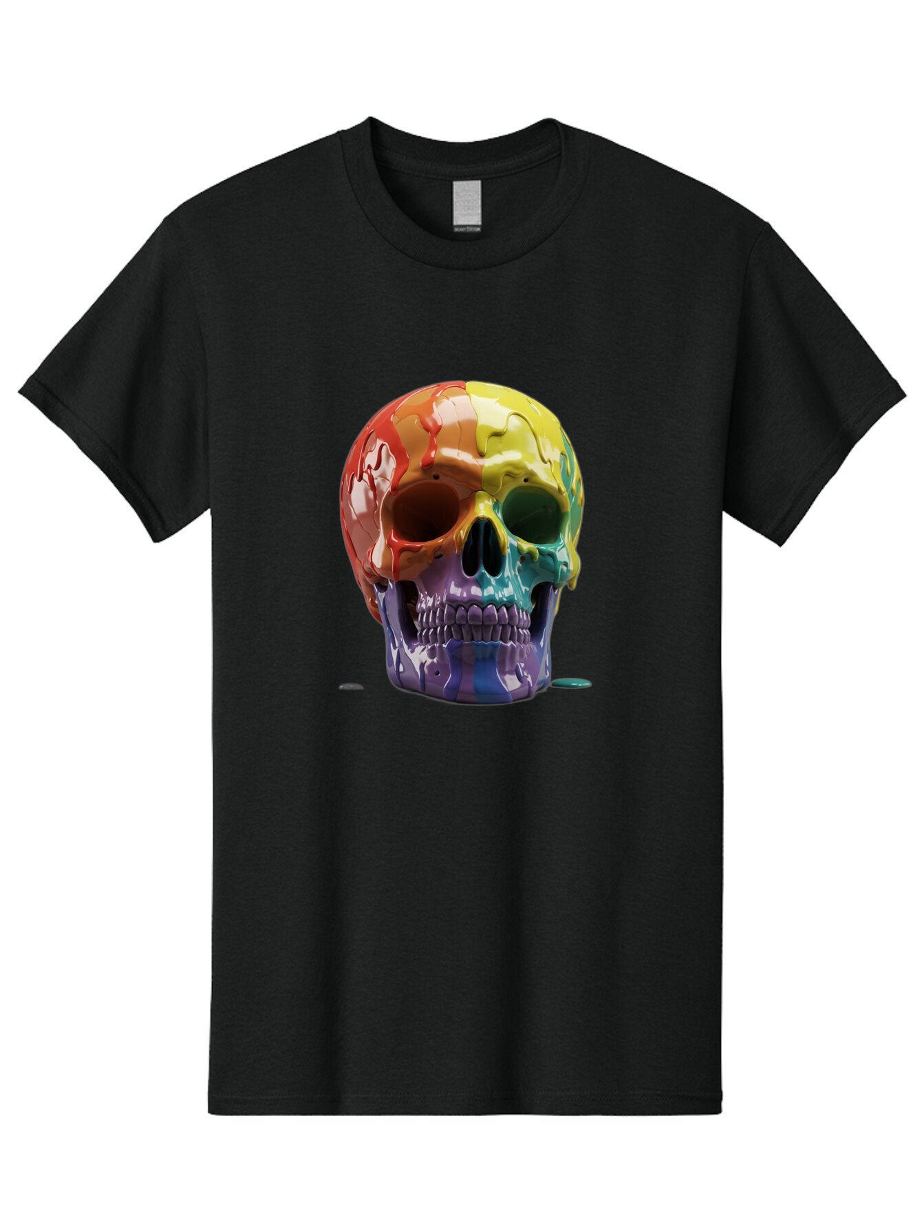 Rainbow-Skull-1 Men'S Graphic Tee, 100% Cotton, Comfortable Casual Summer Wear, Machine Washable, Vintage Camera, Old Camera, Antique Camera, Black Camera, Classic Photography, Photography Equipment, Nostalgic Device, Film Camera, Camera Art Bap902 3
