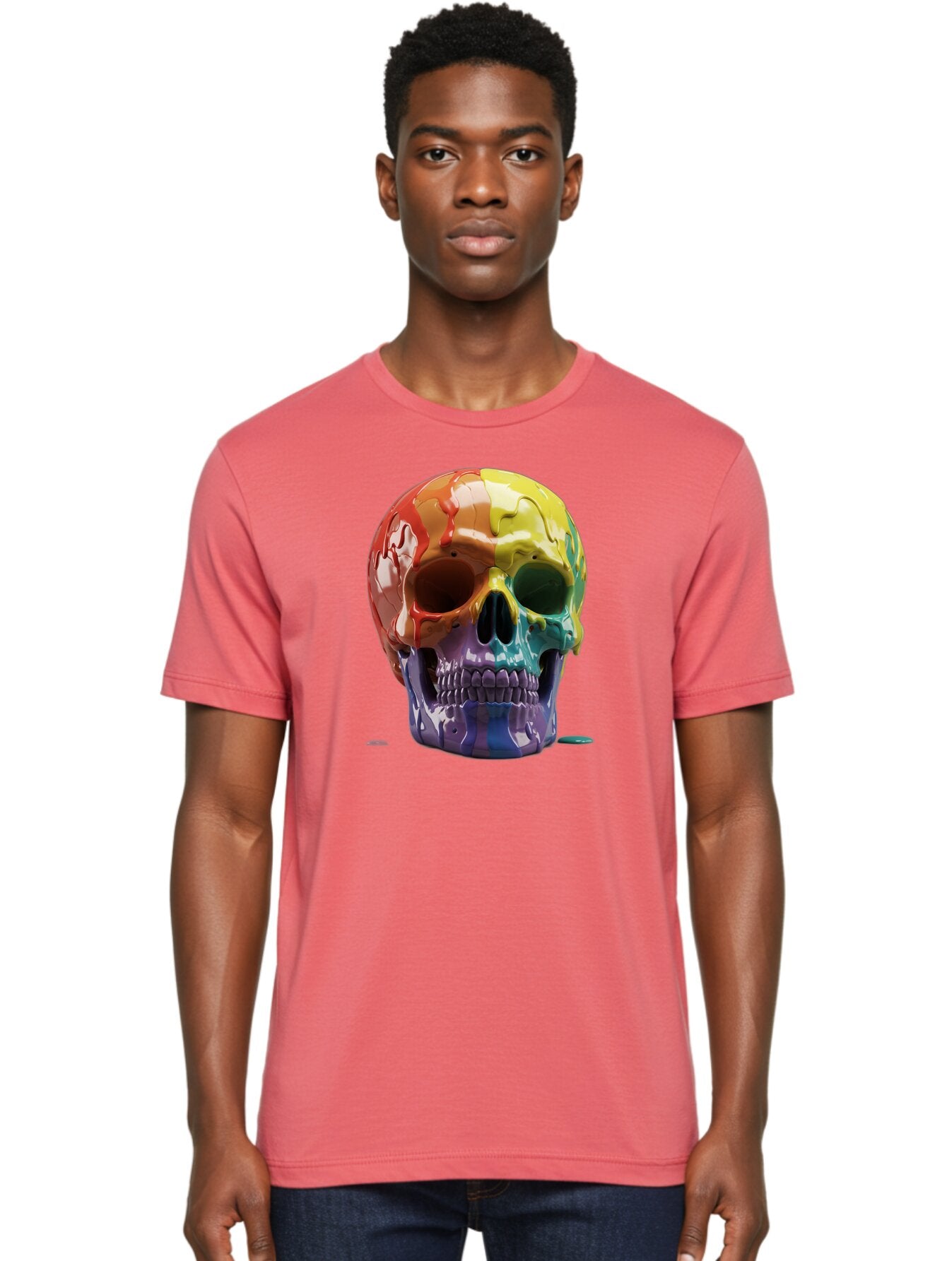 Rainbow-Skull-1 Men'S Graphic Tee, 100% Cotton, Comfortable Casual Summer Wear, Machine Washable, Vintage Camera, Old Camera, Antique Camera, Black Camera, Classic Photography, Photography Equipment, Nostalgic Device, Film Camera, Camera Art Bap902 18