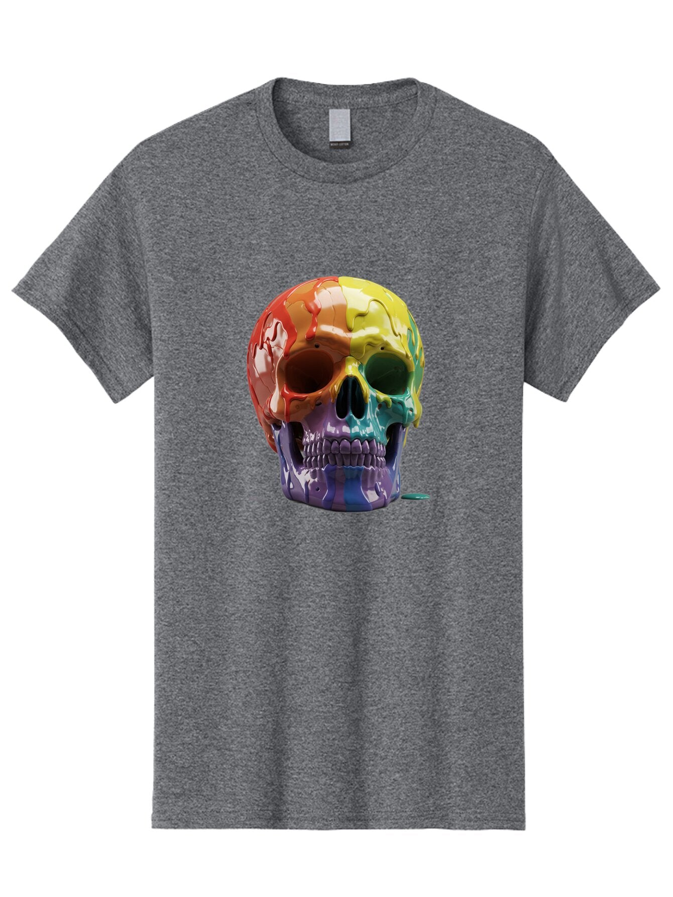 Rainbow-Skull-1 Men'S Graphic Tee, 100% Cotton, Comfortable Casual Summer Wear, Machine Washable, Vintage Camera, Old Camera, Antique Camera, Black Camera, Classic Photography, Photography Equipment, Nostalgic Device, Film Camera, Camera Art Bap902 7