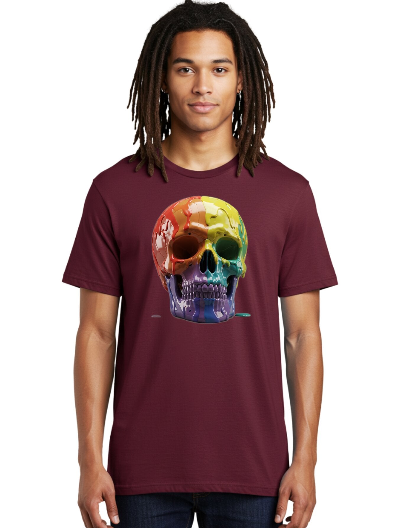 Rainbow-Skull-1 Men'S Graphic Tee, 100% Cotton, Comfortable Casual Summer Wear, Machine Washable, Vintage Camera, Old Camera, Antique Camera, Black Camera, Classic Photography, Photography Equipment, Nostalgic Device, Film Camera, Camera Art Bap902 30