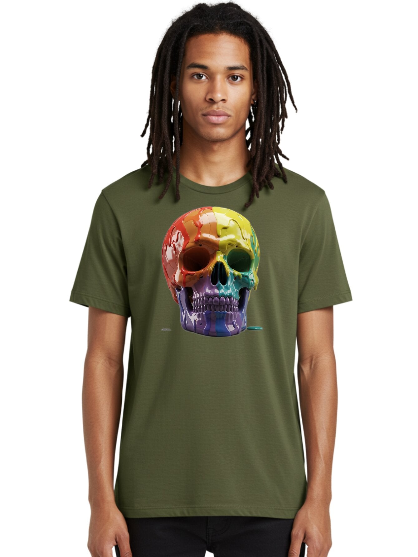 Rainbow-Skull-1 Men'S Graphic Tee, 100% Cotton, Comfortable Casual Summer Wear, Machine Washable, Vintage Camera, Old Camera, Antique Camera, Black Camera, Classic Photography, Photography Equipment, Nostalgic Device, Film Camera, Camera Art Bap902 17