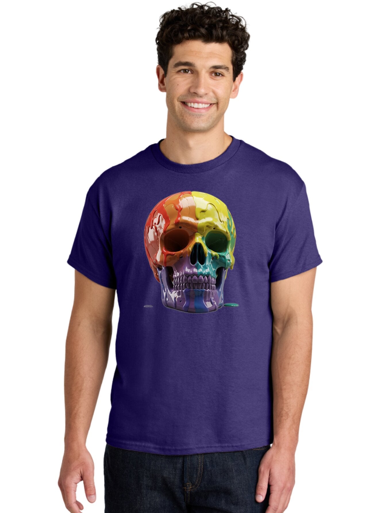 Rainbow-Skull-1 Men'S Graphic Tee, 100% Cotton, Comfortable Casual Summer Wear, Machine Washable, Vintage Camera, Old Camera, Antique Camera, Black Camera, Classic Photography, Photography Equipment, Nostalgic Device, Film Camera, Camera Art Bap902 26