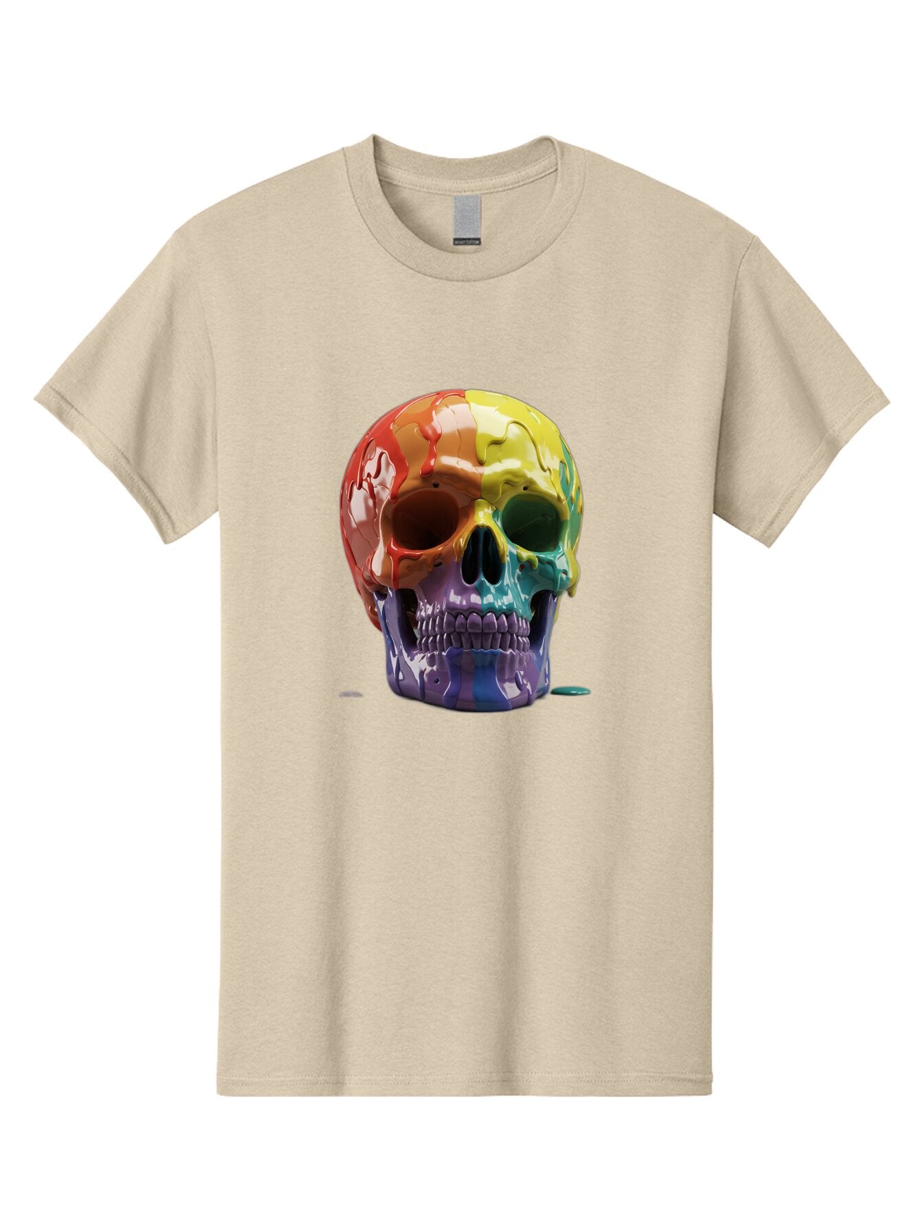 Rainbow-Skull-1 Men'S Graphic Tee, 100% Cotton, Comfortable Casual Summer Wear, Machine Washable, Vintage Camera, Old Camera, Antique Camera, Black Camera, Classic Photography, Photography Equipment, Nostalgic Device, Film Camera, Camera Art Bap902
