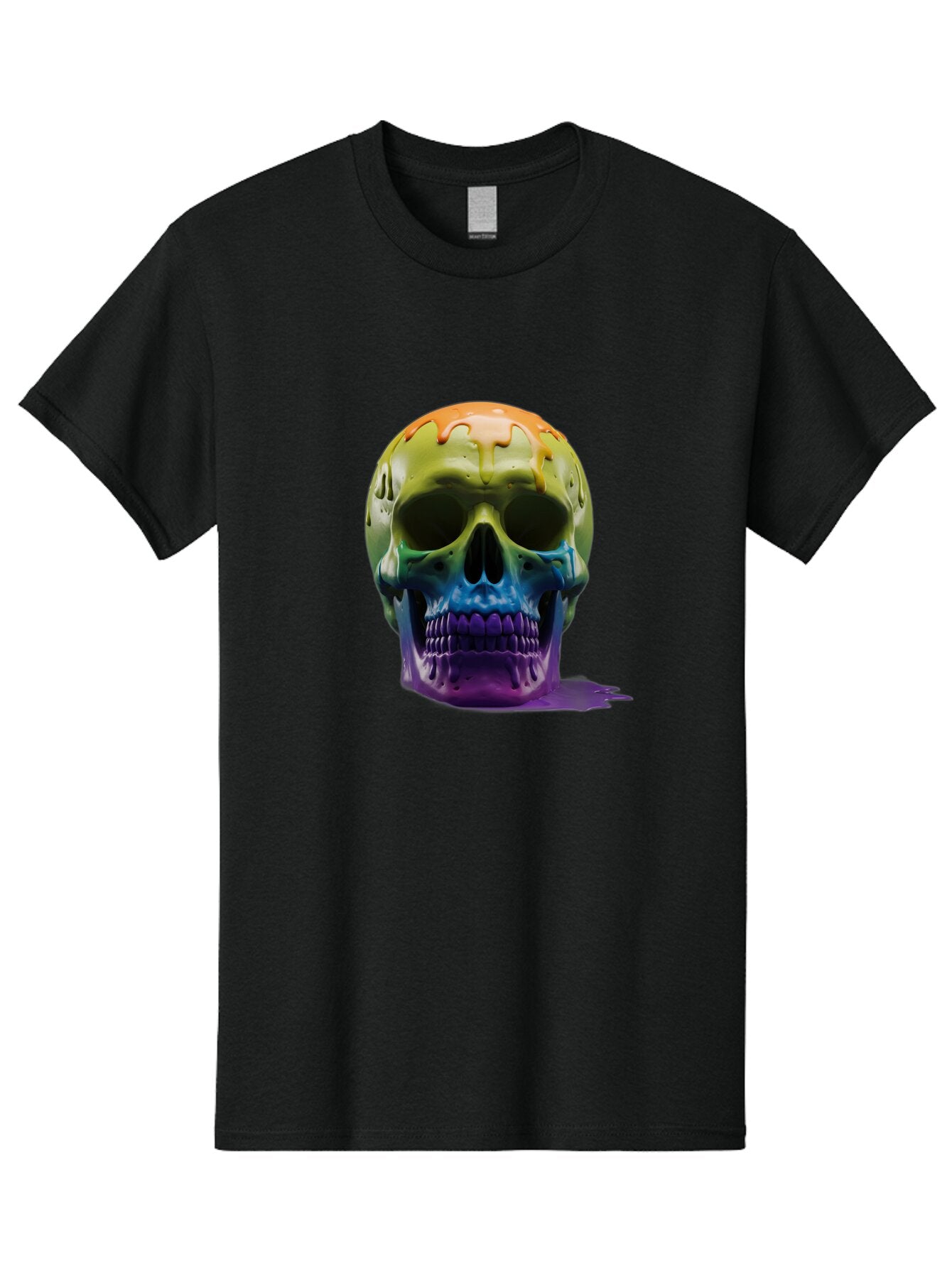Rainbow-Skull-2 Men'S Graphic Tee, 100% Cotton, Comfortable Casual Summer Wear, Machine Washable, Vintage Camera, Old Camera, Antique Camera, Black Camera, Classic Photography, Photography Equipment, Nostalgic Device, Film Camera, Camera Art Bap903 13