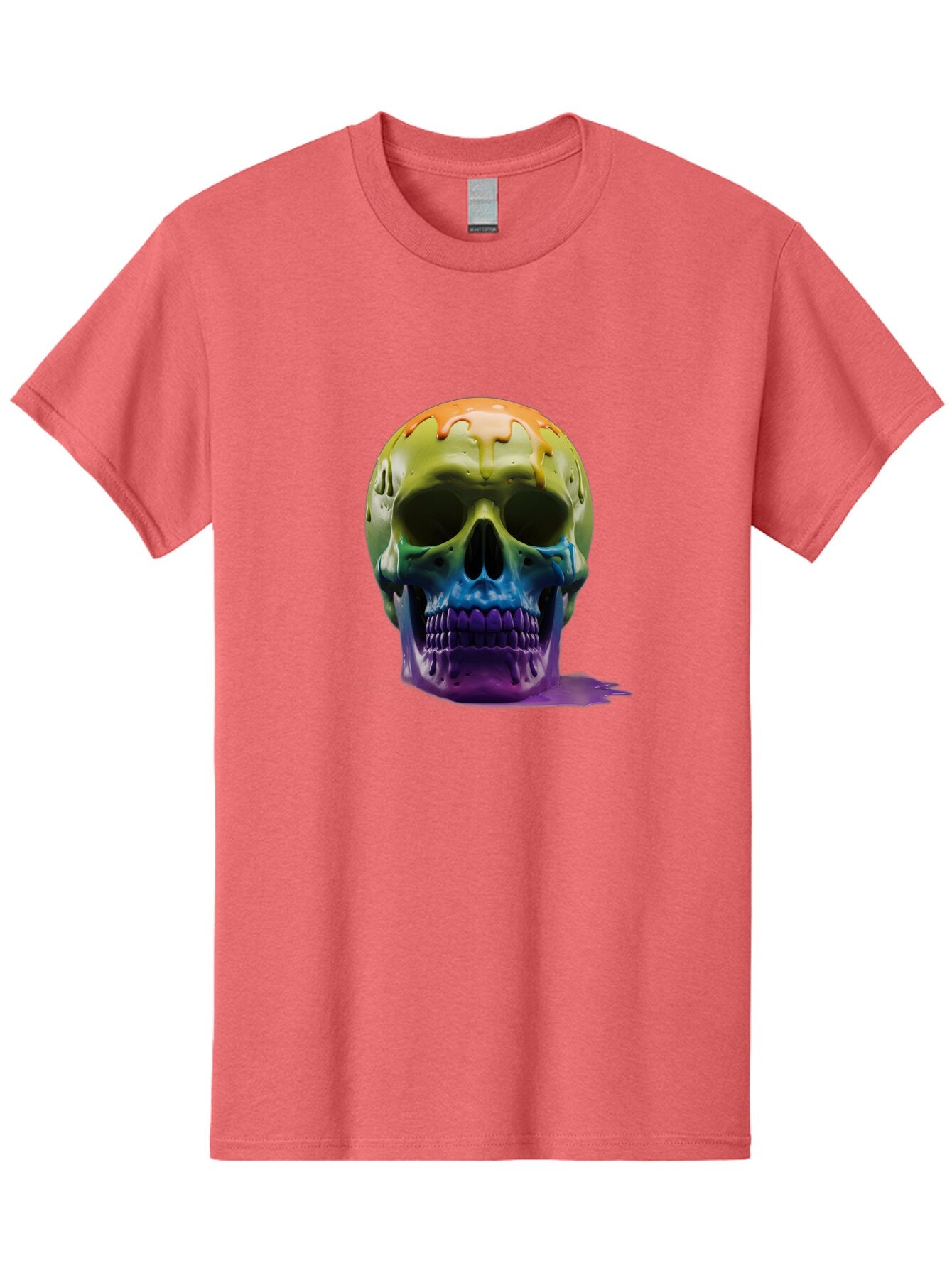Rainbow-Skull-2 Men'S Graphic Tee, 100% Cotton, Comfortable Casual Summer Wear, Machine Washable, Vintage Camera, Old Camera, Antique Camera, Black Camera, Classic Photography, Photography Equipment, Nostalgic Device, Film Camera, Camera Art Bap903