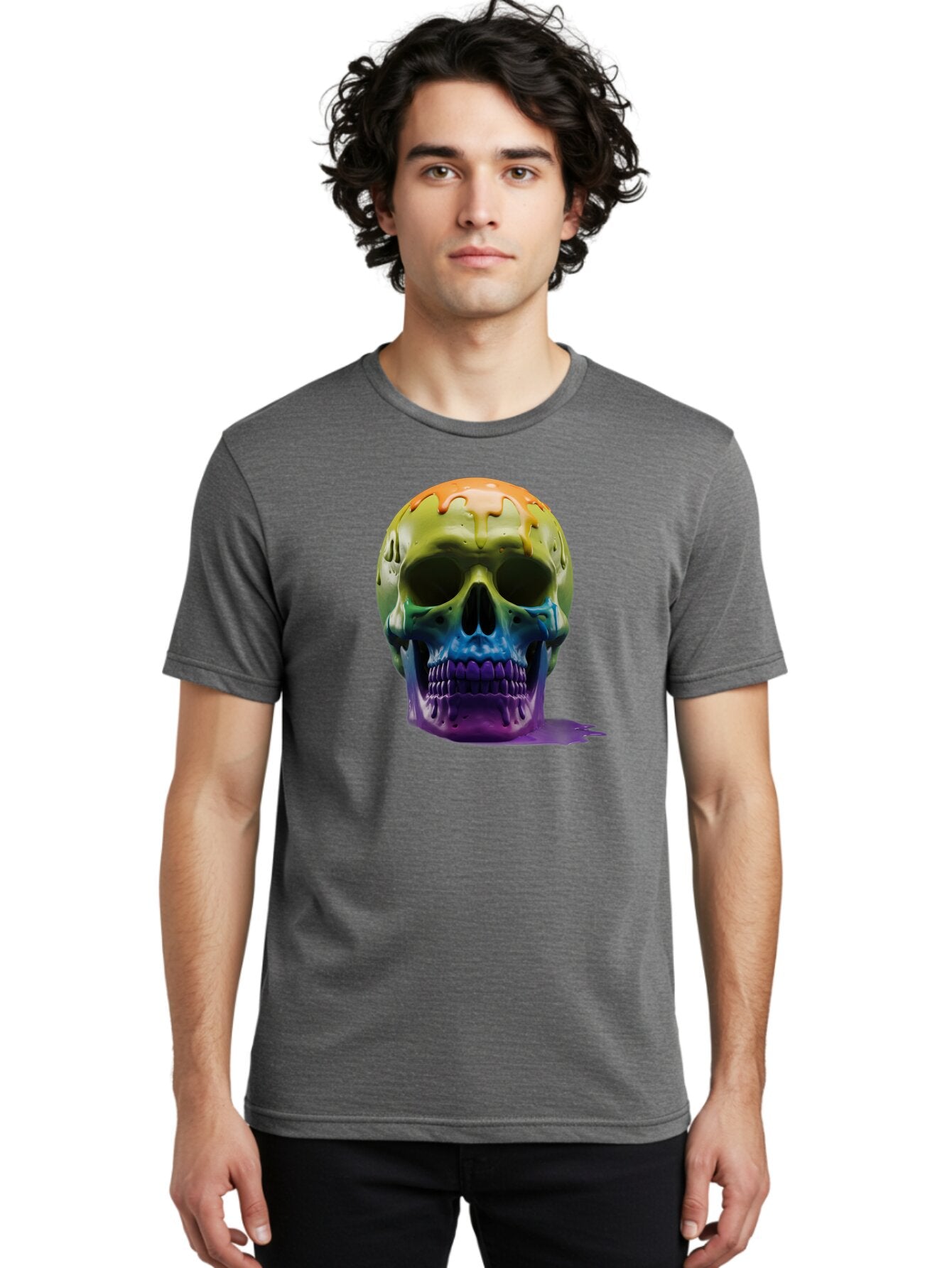 Rainbow-Skull-2 Men'S Graphic Tee, 100% Cotton, Comfortable Casual Summer Wear, Machine Washable, Vintage Camera, Old Camera, Antique Camera, Black Camera, Classic Photography, Photography Equipment, Nostalgic Device, Film Camera, Camera Art Bap903 26