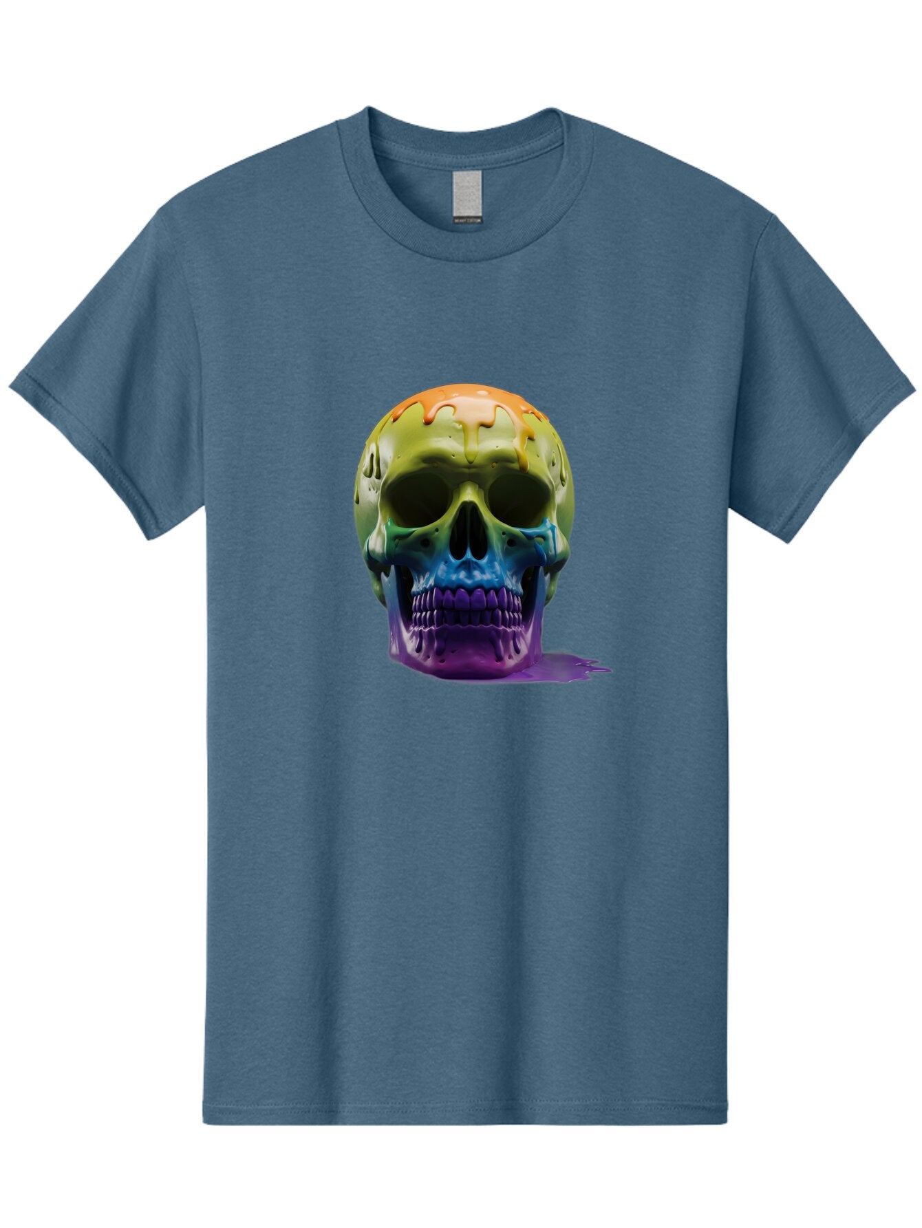 Rainbow-Skull-2 Men'S Graphic Tee, 100% Cotton, Comfortable Casual Summer Wear, Machine Washable, Vintage Camera, Old Camera, Antique Camera, Black Camera, Classic Photography, Photography Equipment, Nostalgic Device, Film Camera, Camera Art Bap903 12