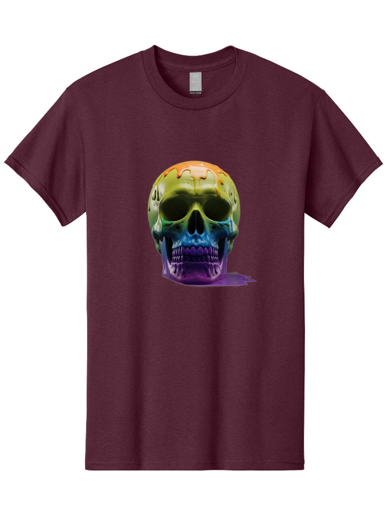 Rainbow-Skull-2 Men'S Graphic Tee, 100% Cotton, Comfortable Casual Summer Wear, Machine Washable, Vintage Camera, Old Camera, Antique Camera, Black Camera, Classic Photography, Photography Equipment, Nostalgic Device, Film Camera, Camera Art Bap903 4