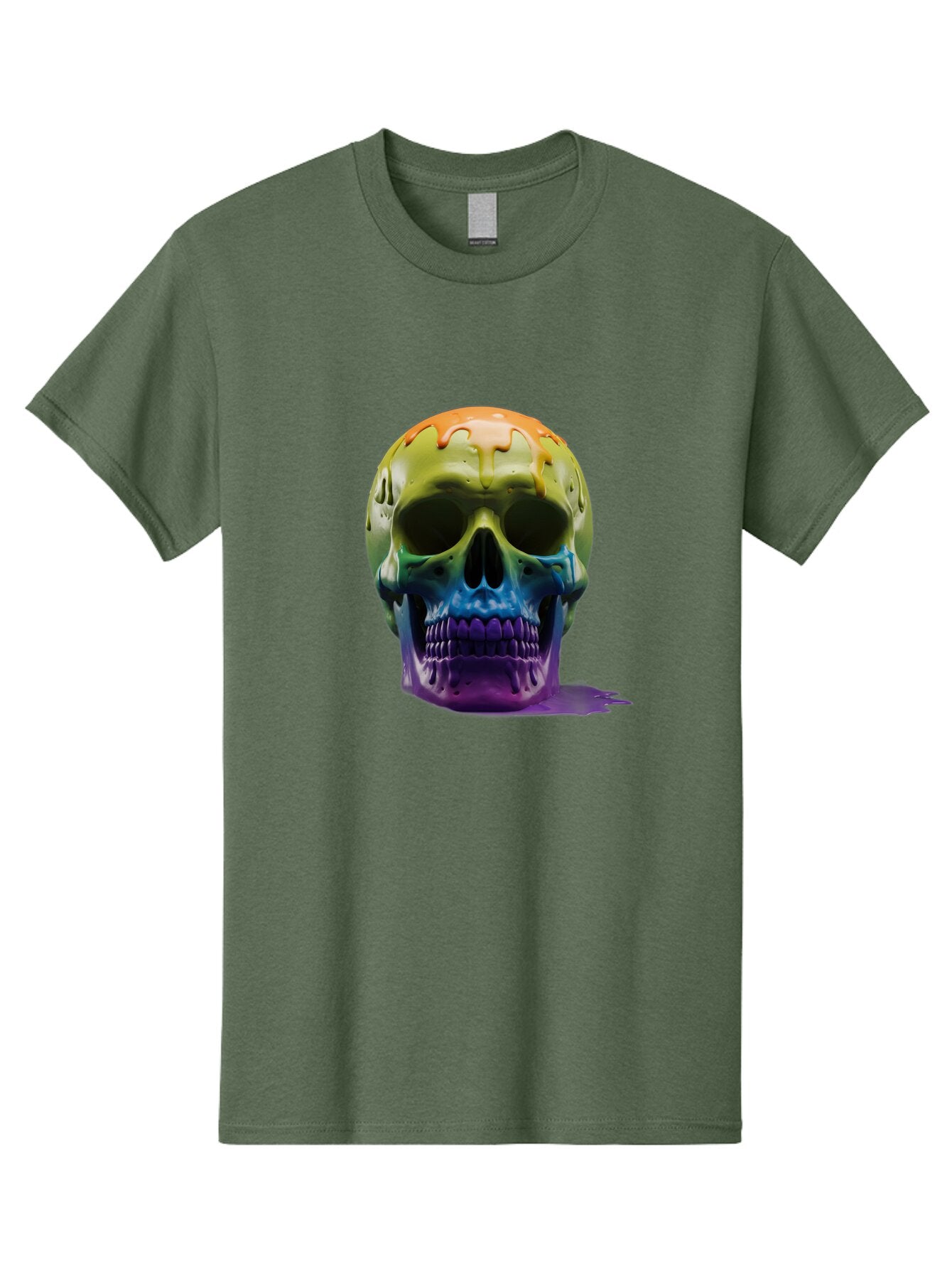 Rainbow-Skull-2 Men'S Graphic Tee, 100% Cotton, Comfortable Casual Summer Wear, Machine Washable, Vintage Camera, Old Camera, Antique Camera, Black Camera, Classic Photography, Photography Equipment, Nostalgic Device, Film Camera, Camera Art Bap903