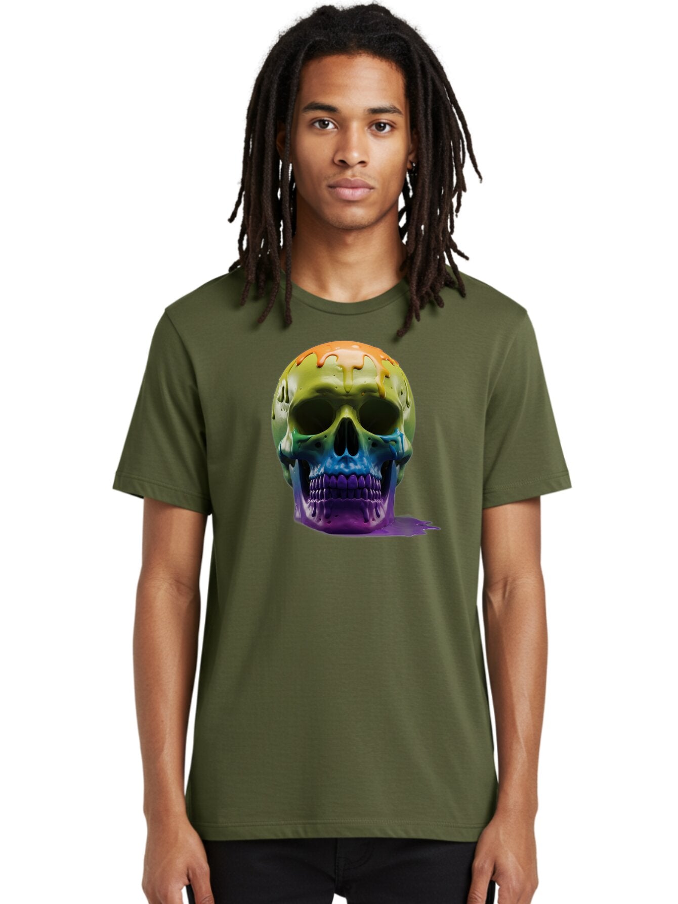 Rainbow-Skull-2 Men'S Graphic Tee, 100% Cotton, Comfortable Casual Summer Wear, Machine Washable, Vintage Camera, Old Camera, Antique Camera, Black Camera, Classic Photography, Photography Equipment, Nostalgic Device, Film Camera, Camera Art Bap903 19