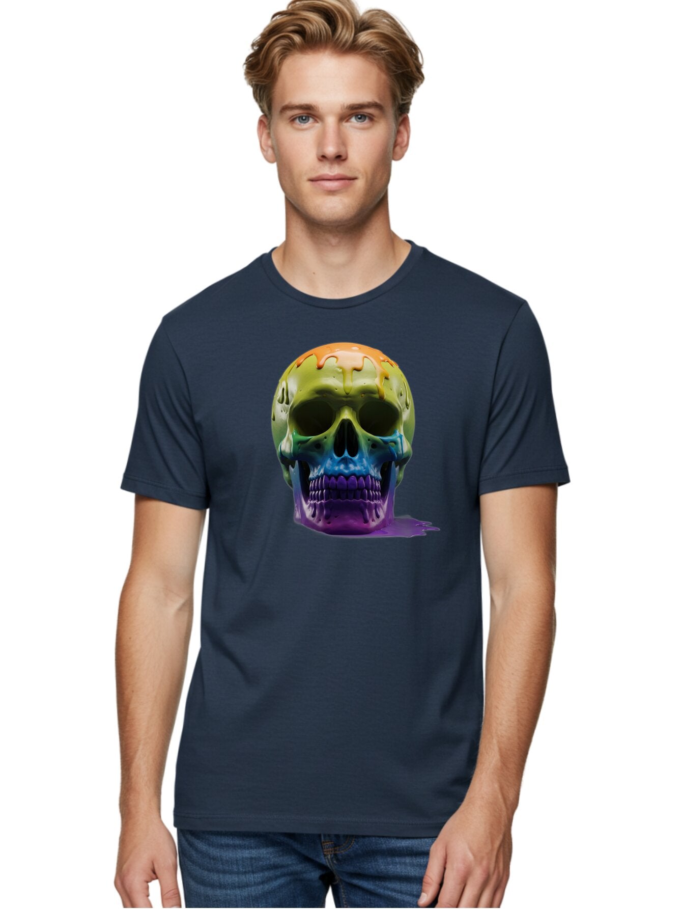 Rainbow-Skull-2 Men'S Graphic Tee, 100% Cotton, Comfortable Casual Summer Wear, Machine Washable, Vintage Camera, Old Camera, Antique Camera, Black Camera, Classic Photography, Photography Equipment, Nostalgic Device, Film Camera, Camera Art Bap903 17