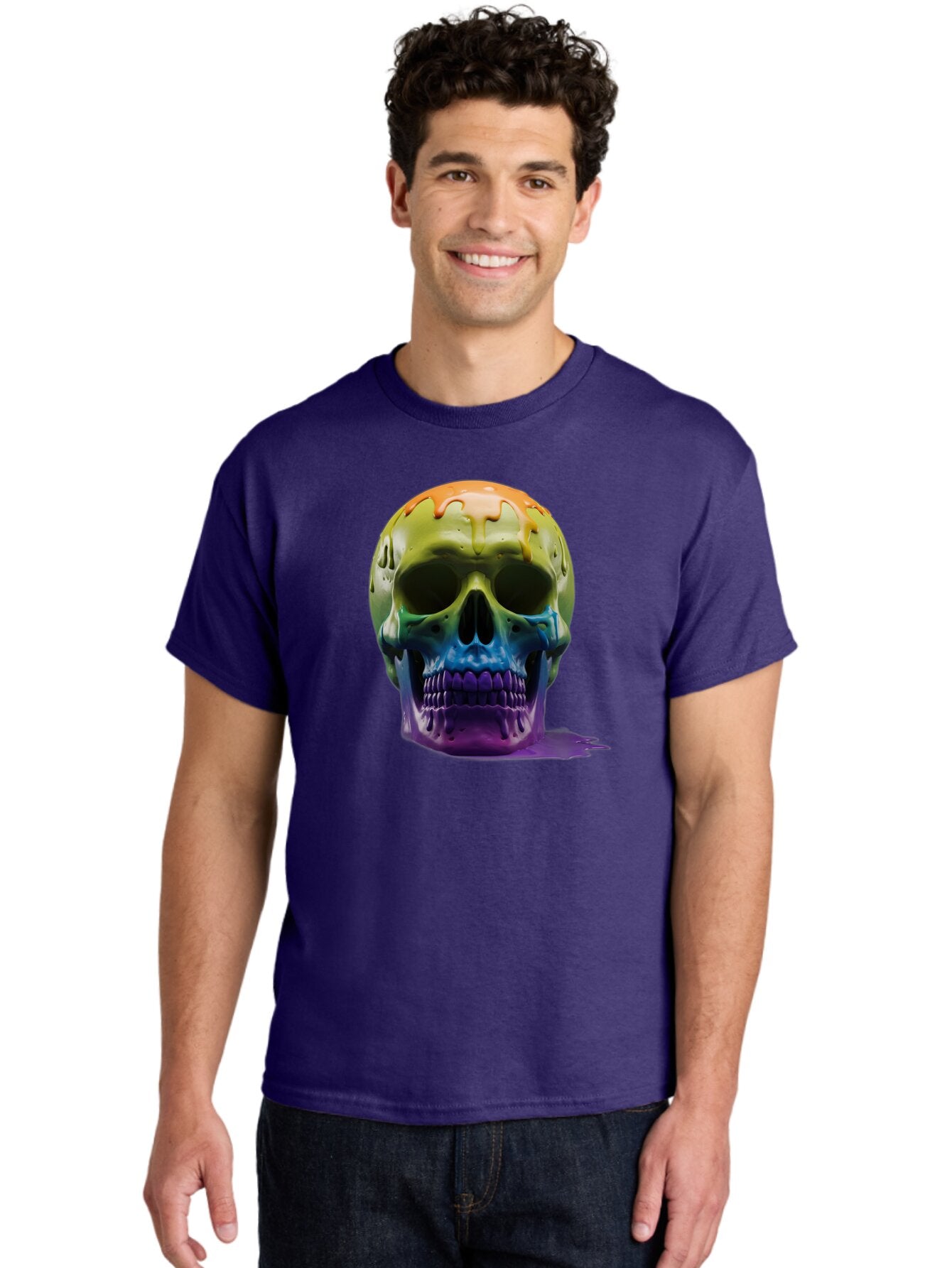 Rainbow-Skull-2 Men'S Graphic Tee, 100% Cotton, Comfortable Casual Summer Wear, Machine Washable, Vintage Camera, Old Camera, Antique Camera, Black Camera, Classic Photography, Photography Equipment, Nostalgic Device, Film Camera, Camera Art Bap903 22