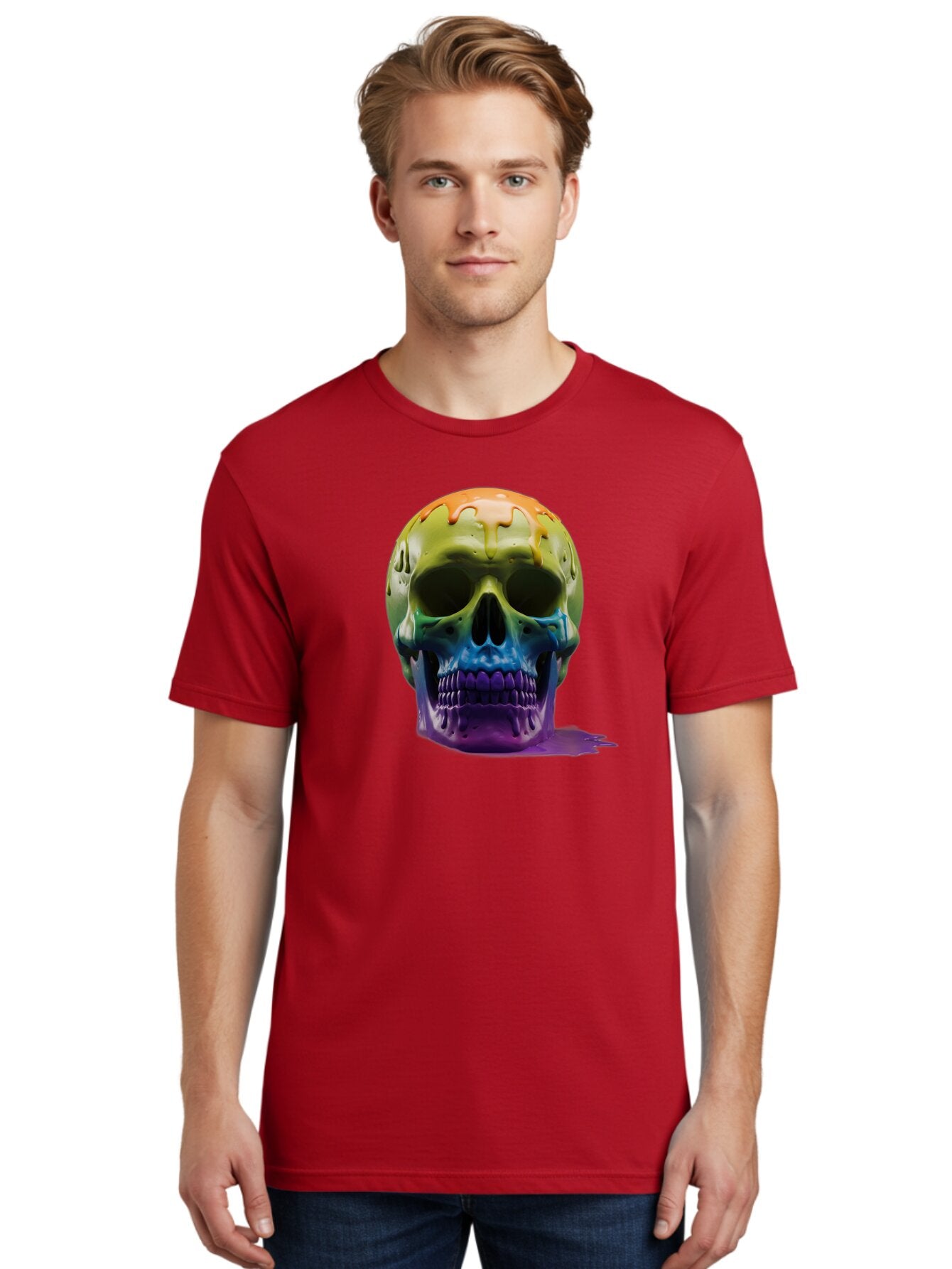 Rainbow-Skull-2 Men'S Graphic Tee, 100% Cotton, Comfortable Casual Summer Wear, Machine Washable, Vintage Camera, Old Camera, Antique Camera, Black Camera, Classic Photography, Photography Equipment, Nostalgic Device, Film Camera, Camera Art Bap903 29